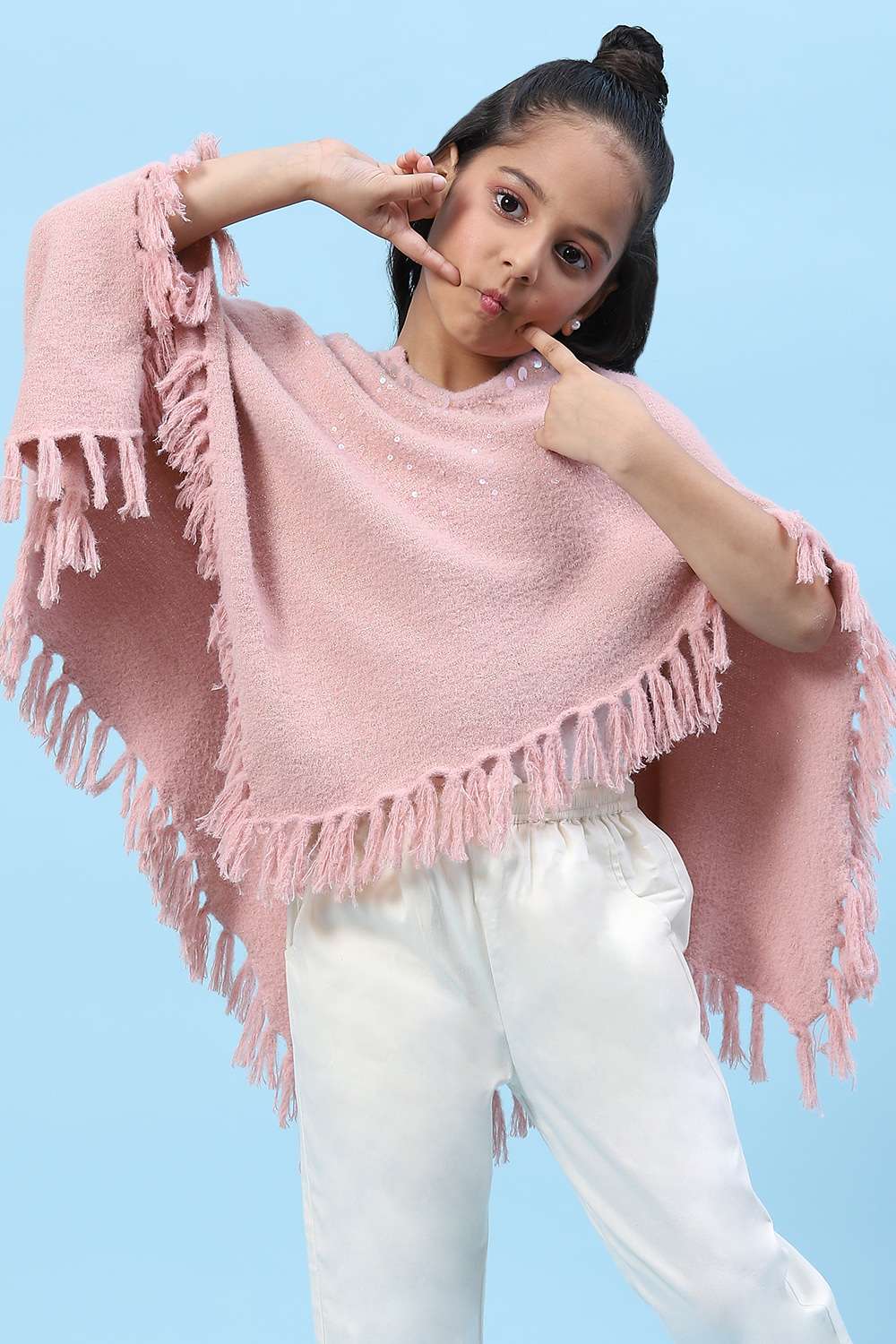 Off White Nylon Yarndyed Top image number 0
