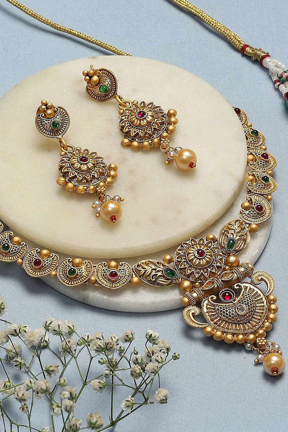 Brass discount necklace set