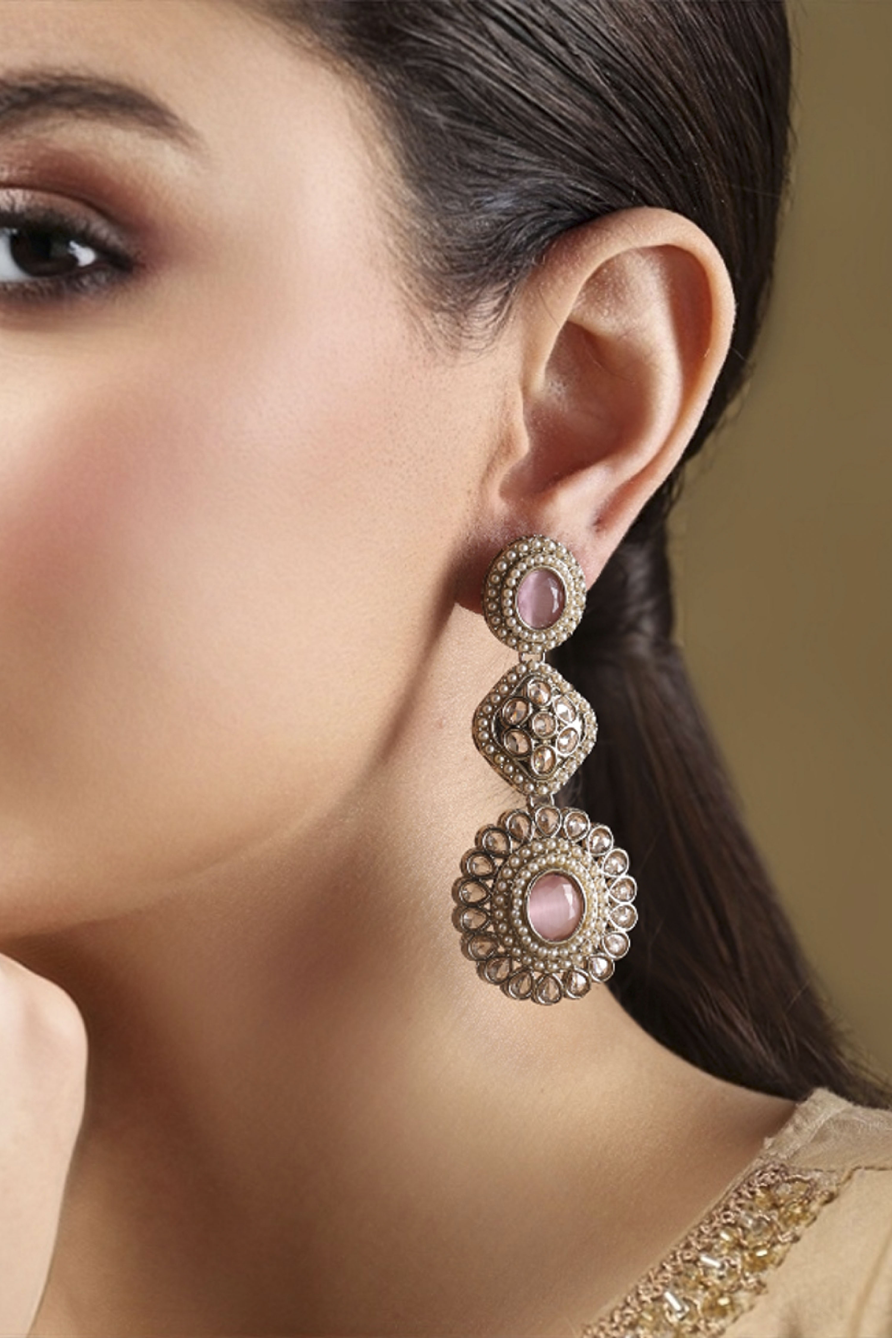 Light Pink Alloy Drop & Danglers image number 1