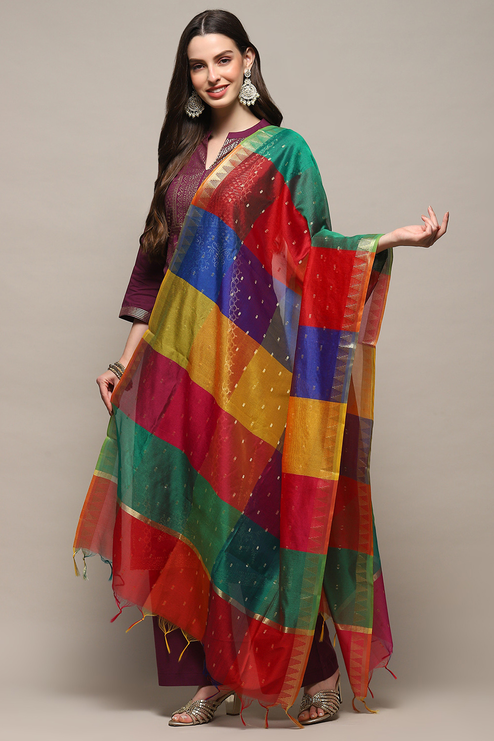 Multi Poly Brocade Dupatta image number 0