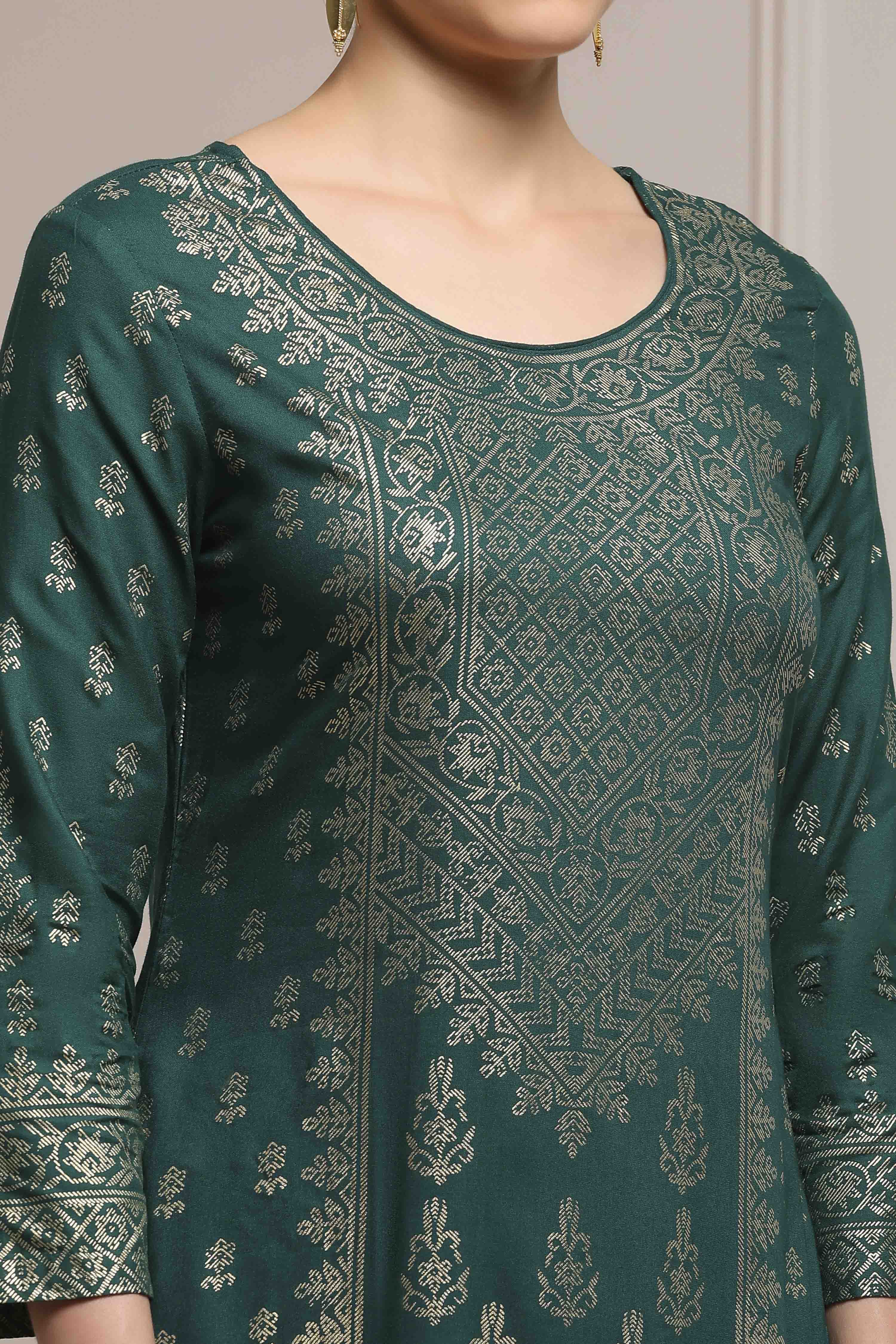 Plum LIVA Straight Printed Kurta image number 1