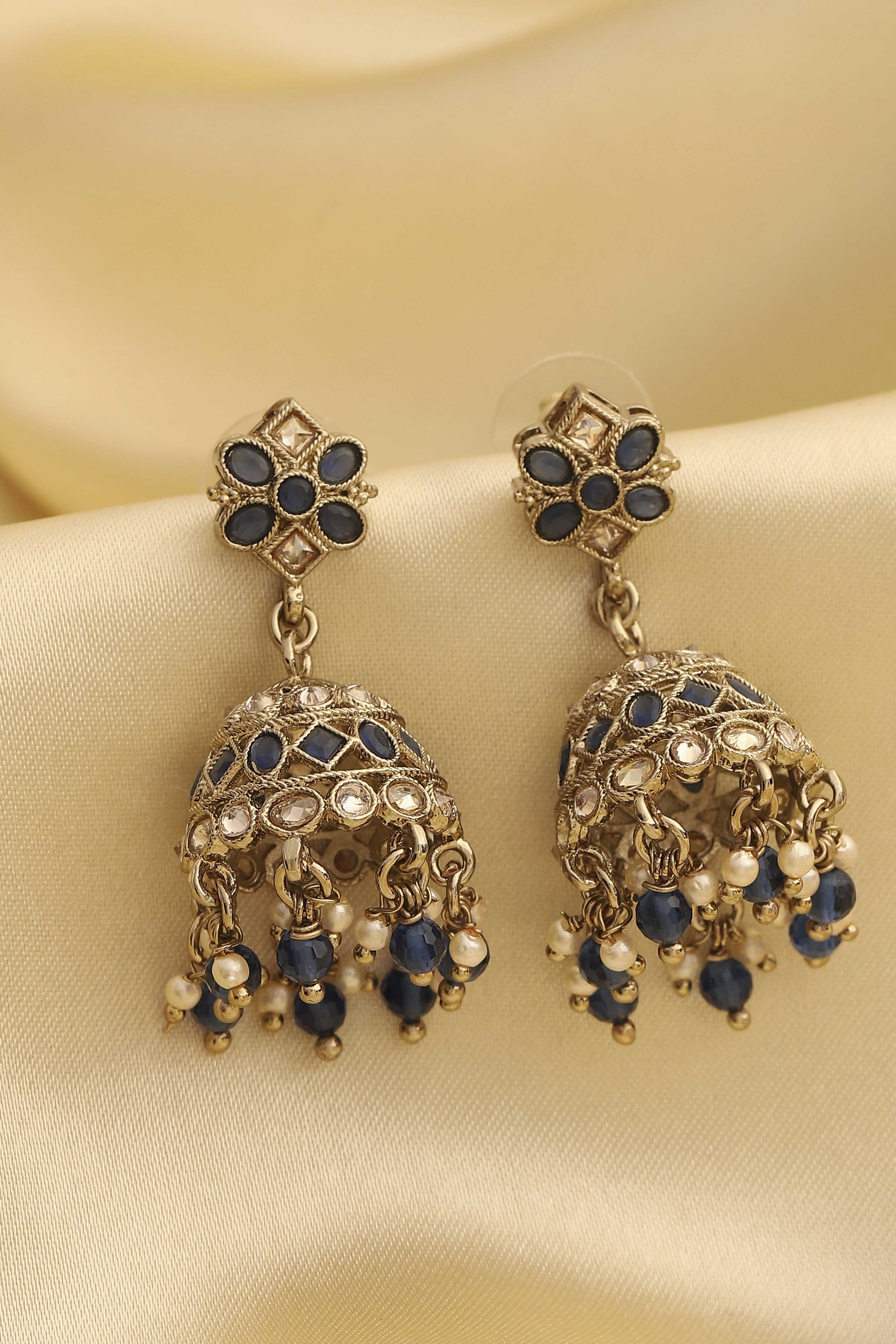 Navy Pearl Earrings image number 0