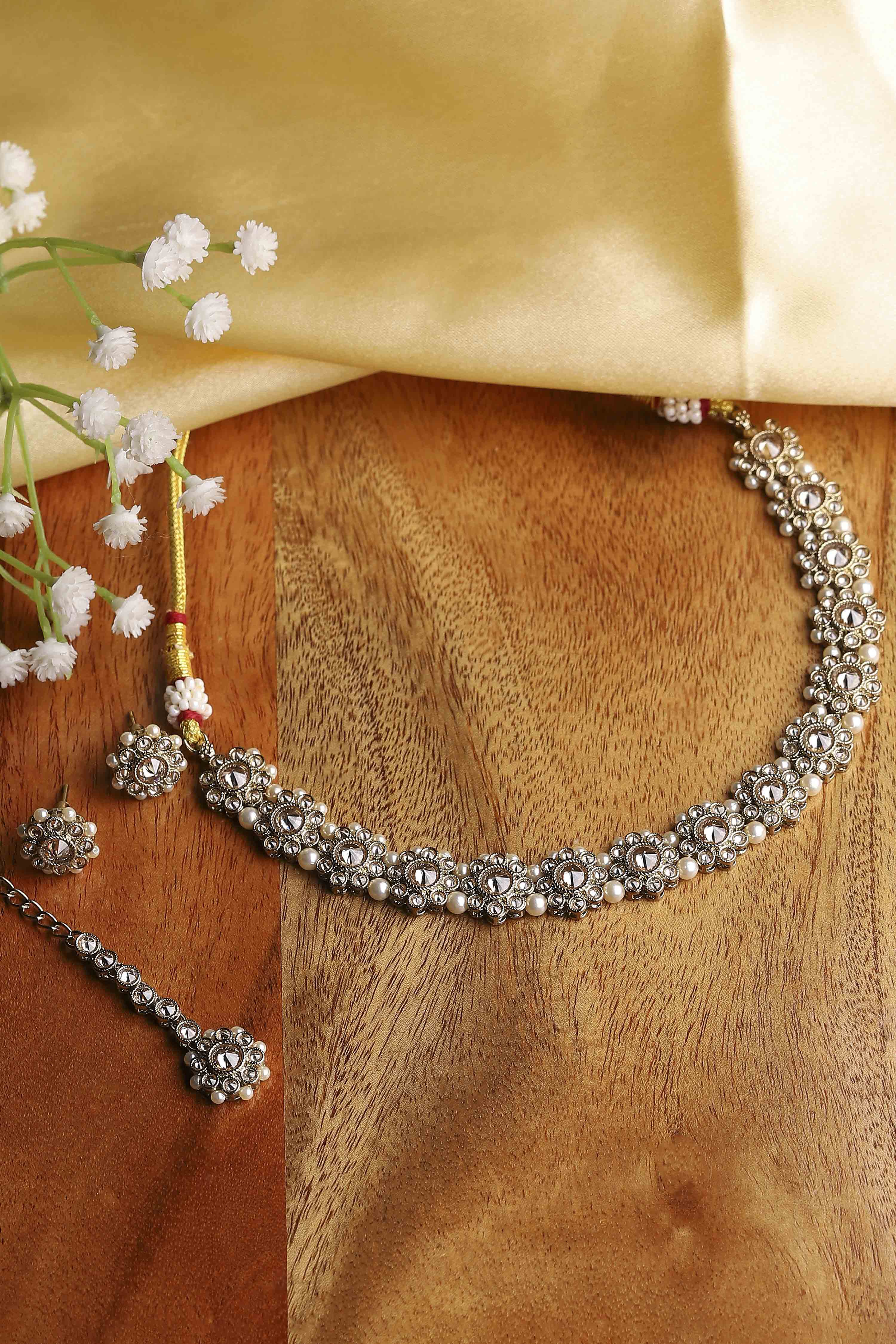 Champagne Alloy Necklace Set image number 0