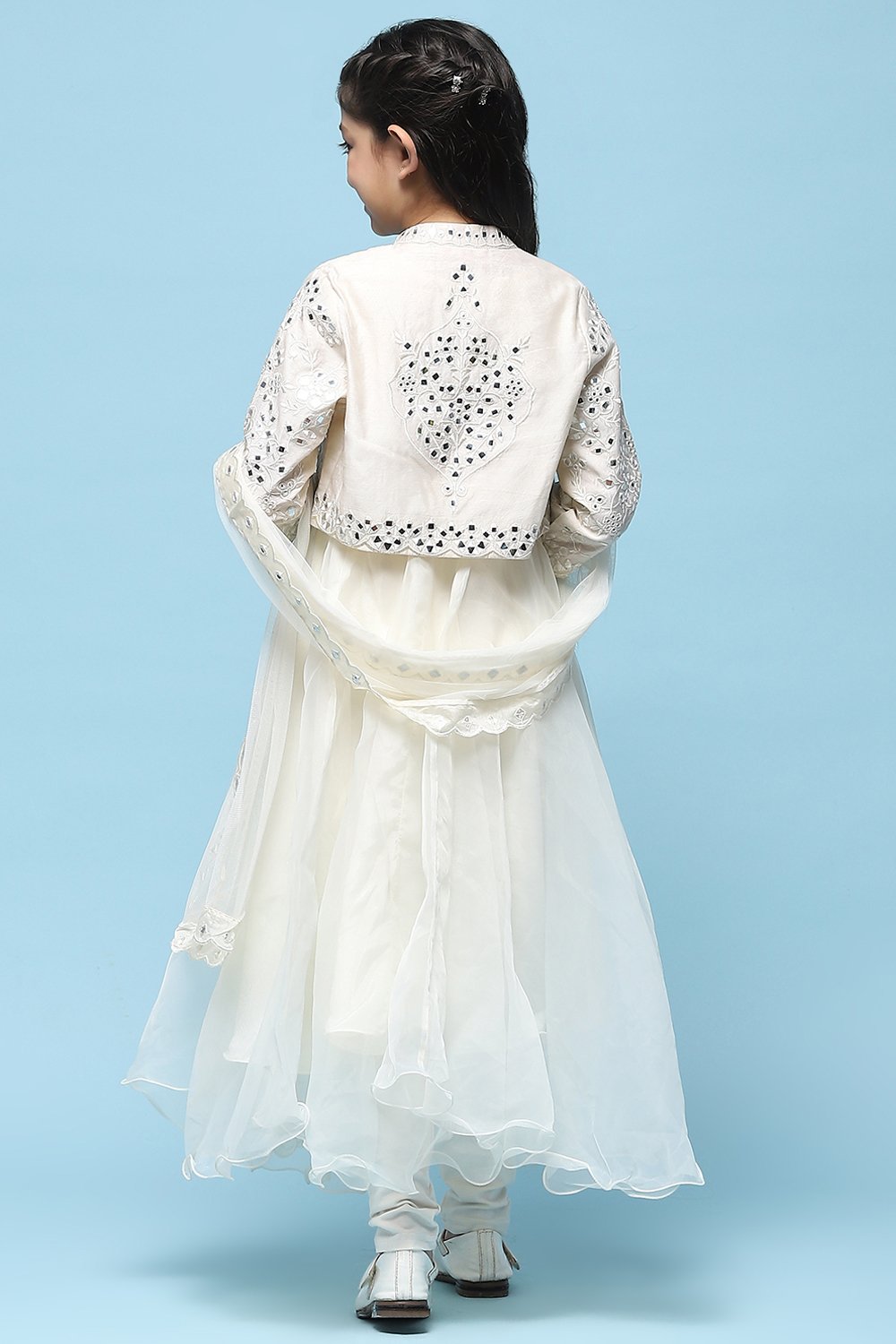 Lilac Cotton Blend Flared Kurta Churidar Suit Set Suit Set image number 5