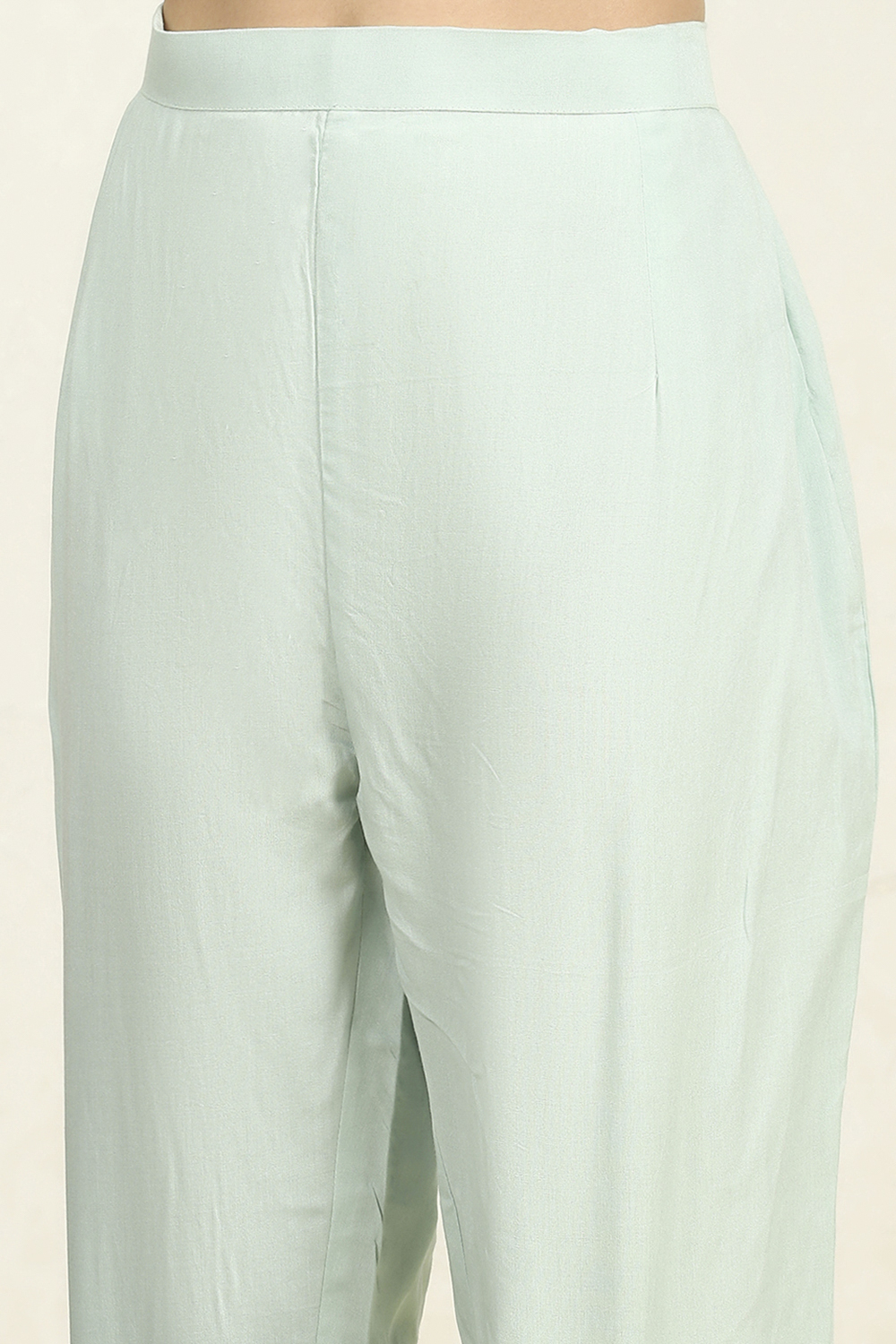 Sea Green Linen Unstitched Suit Set image number 3