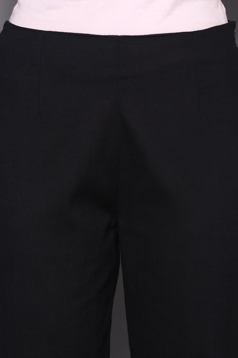 Black Viscose Lycra Solid Pant image number 1