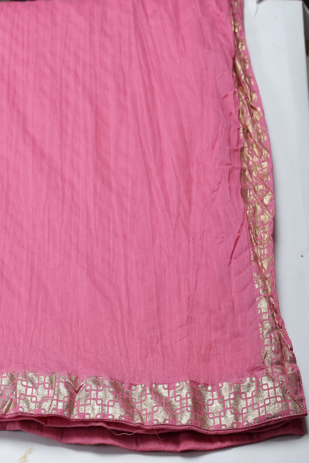 Pink Art Silk Double Layered Kurta Churidar Suit Set image number 2