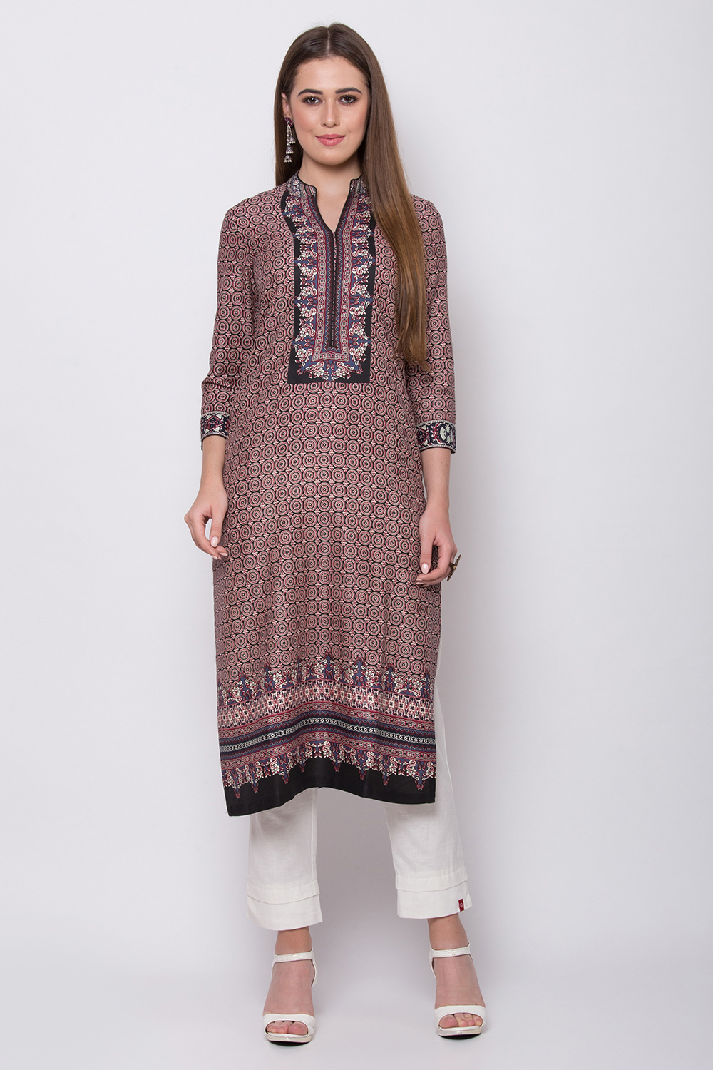 Multicolor Rayon Straight Printed Kurta image number 0