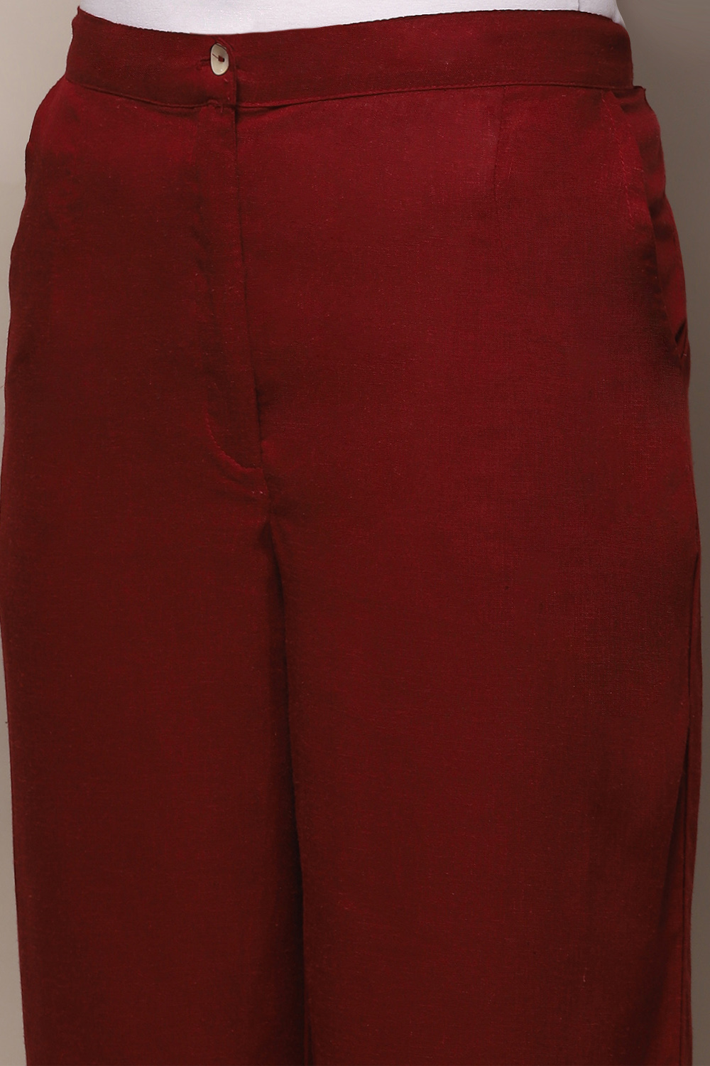 Off White Cotton Regular Pant image number 1