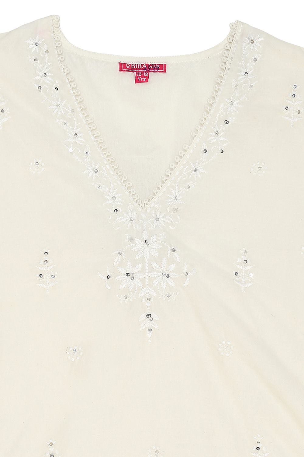 Off White Cotton Sharara Suit Set image number 1