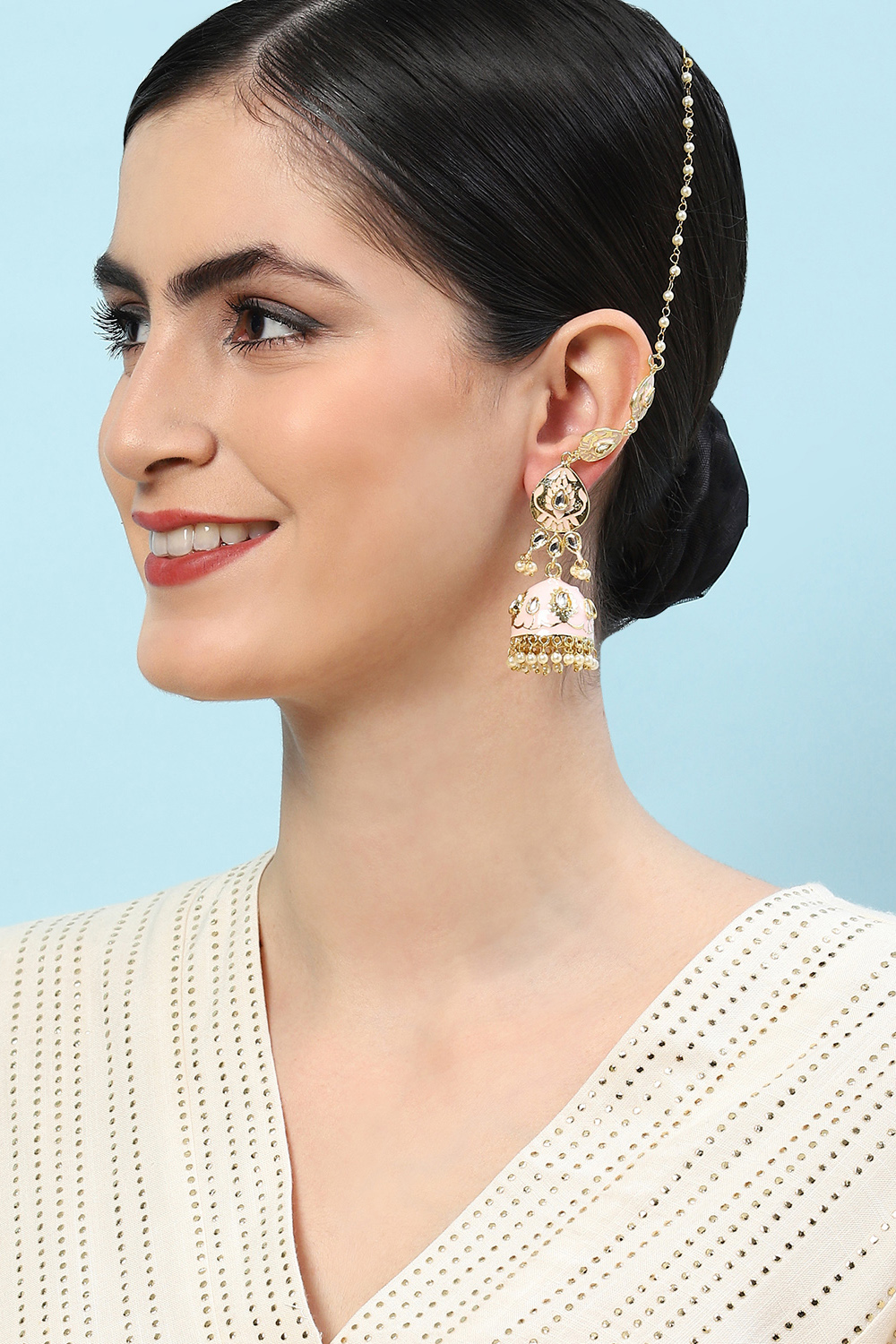 Light Pink Brass Earrings