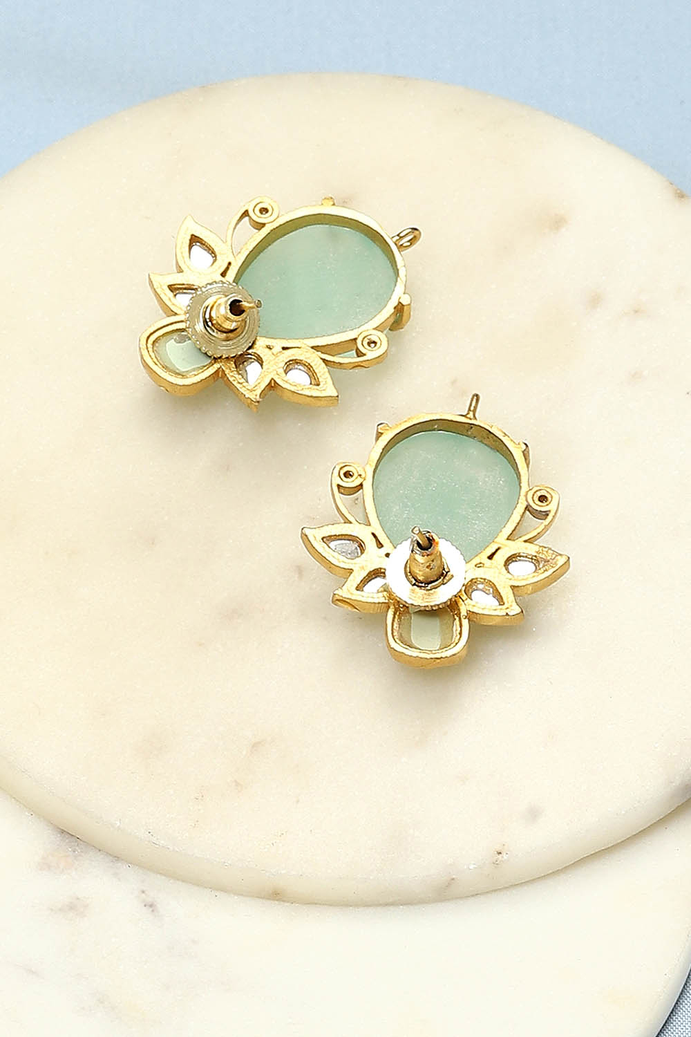 Light Blue Brass Earrings image number 2