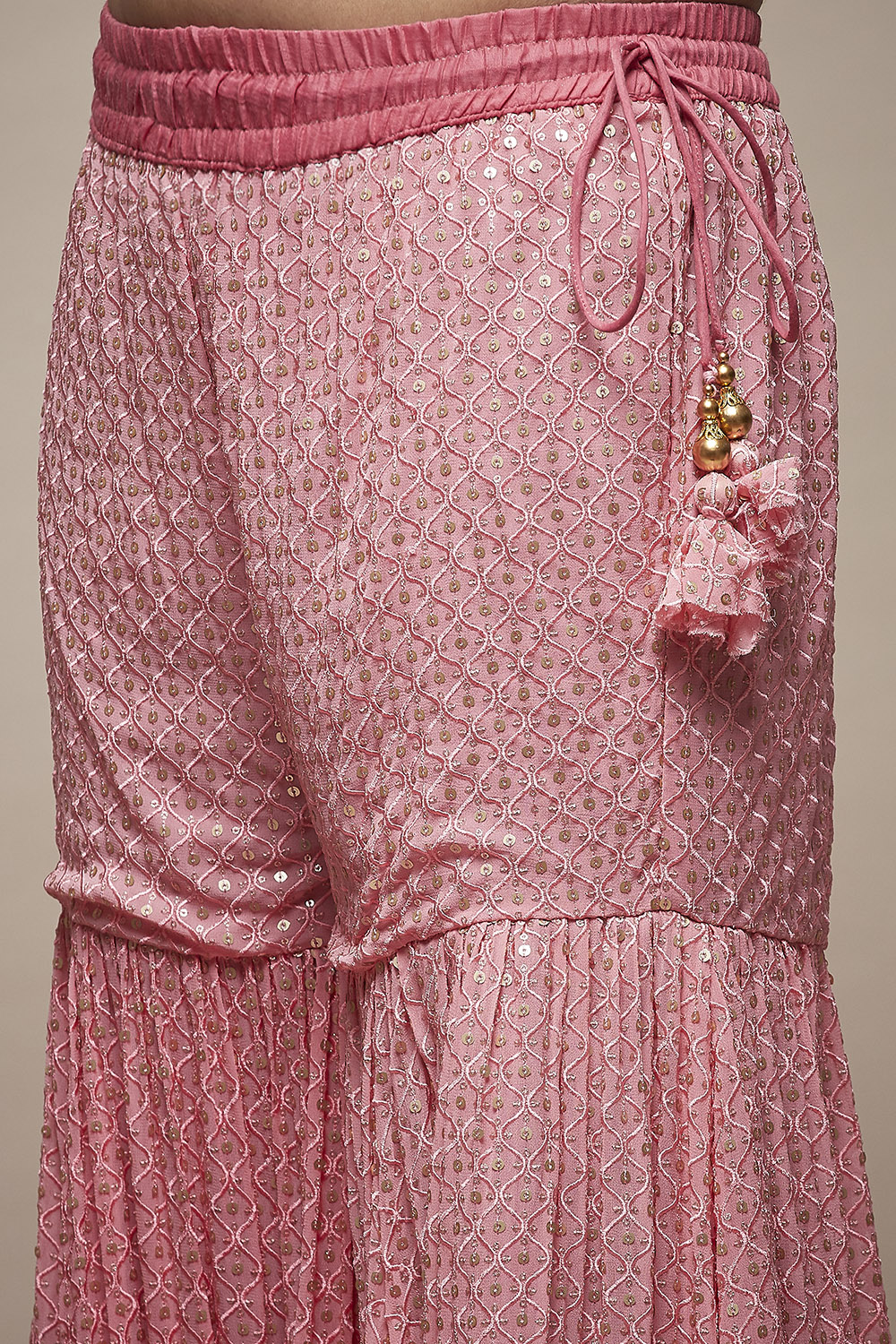 Pink Viscose Garara Suit Set image number 6