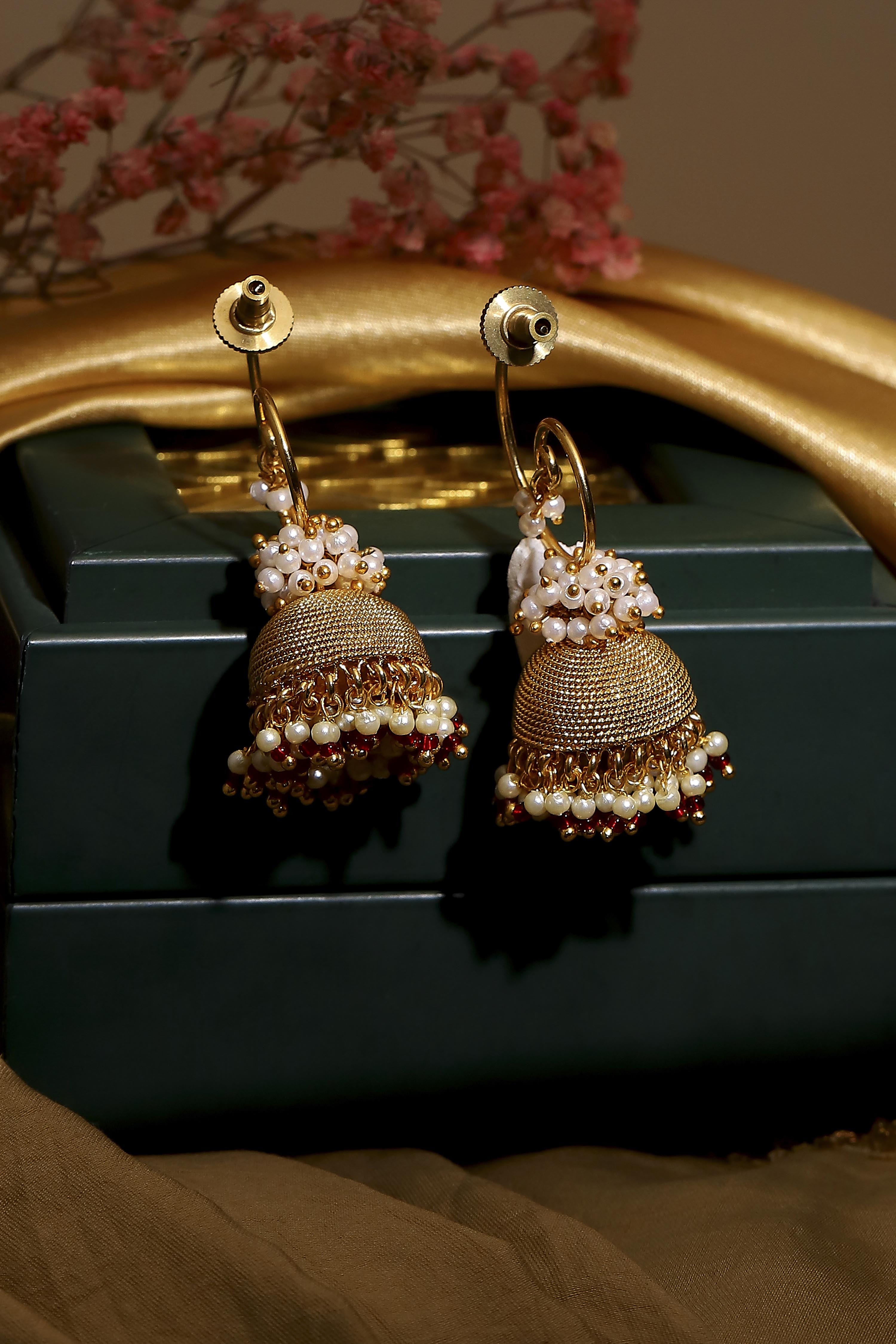Red Stone Earrings image number 2