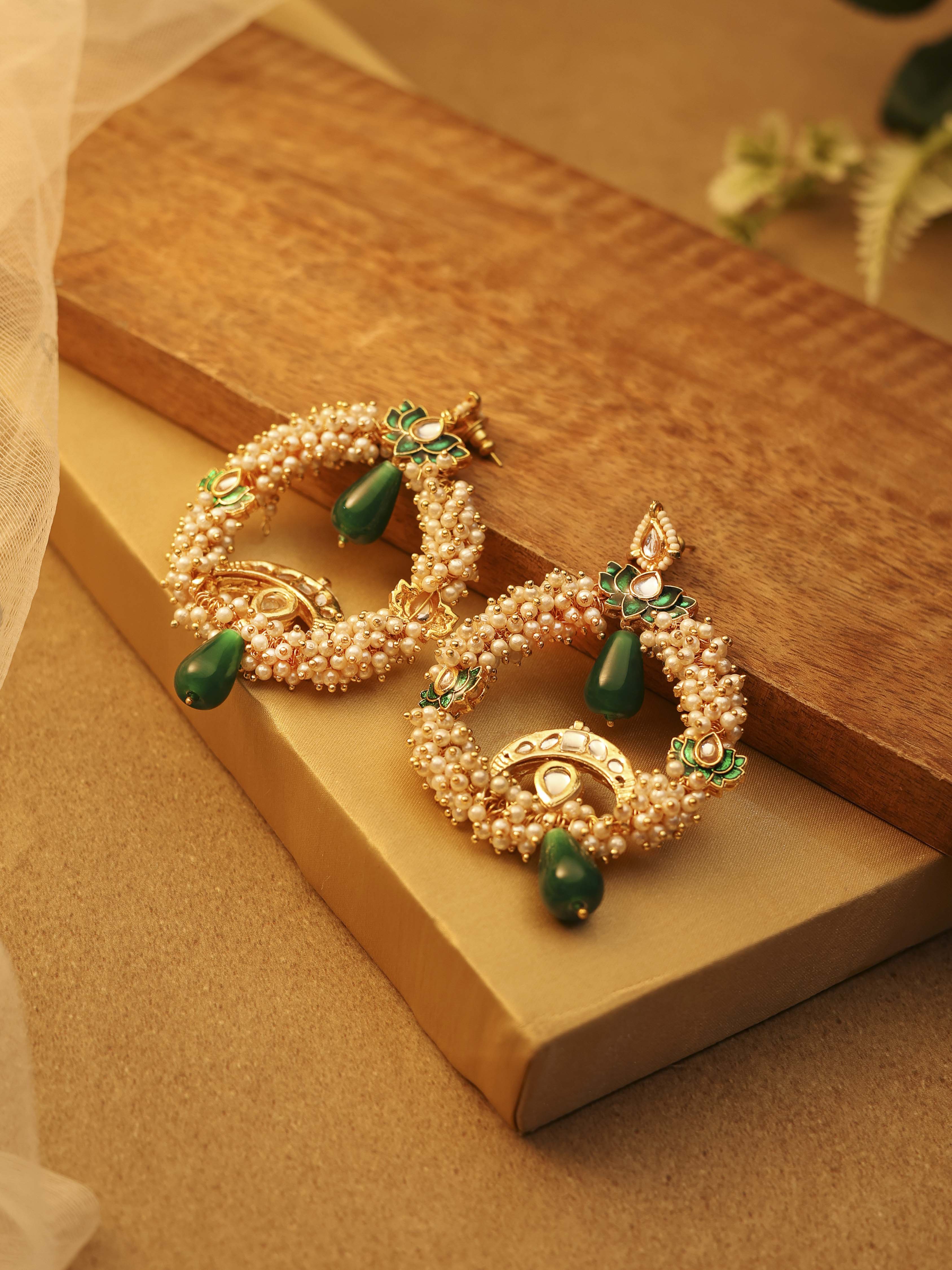Green Brass Drop & Danglers image number 0