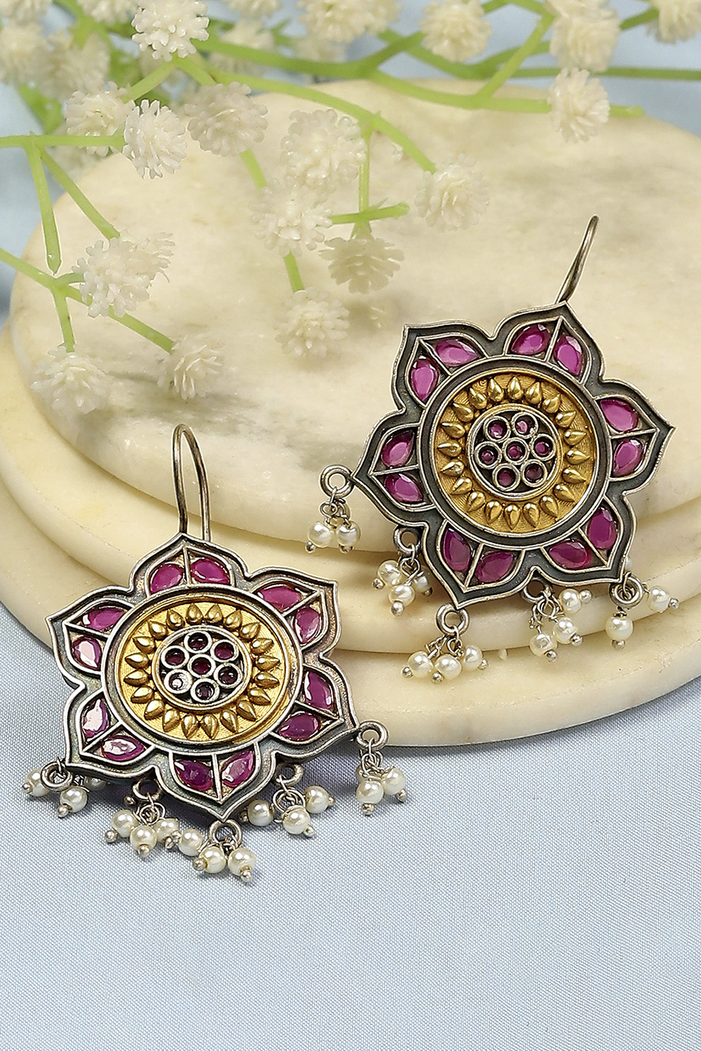 Pink Brass Drop & Danglers image number 0