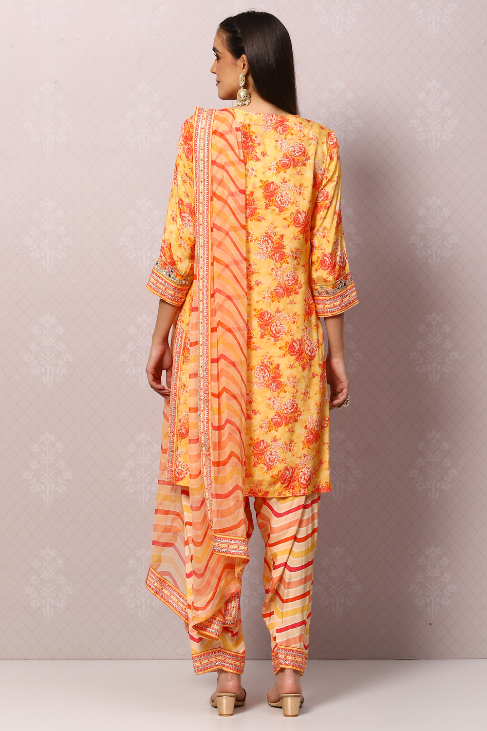 Sea Green Viscose Straight Kurta Salwar Pant Suit Set image number 4