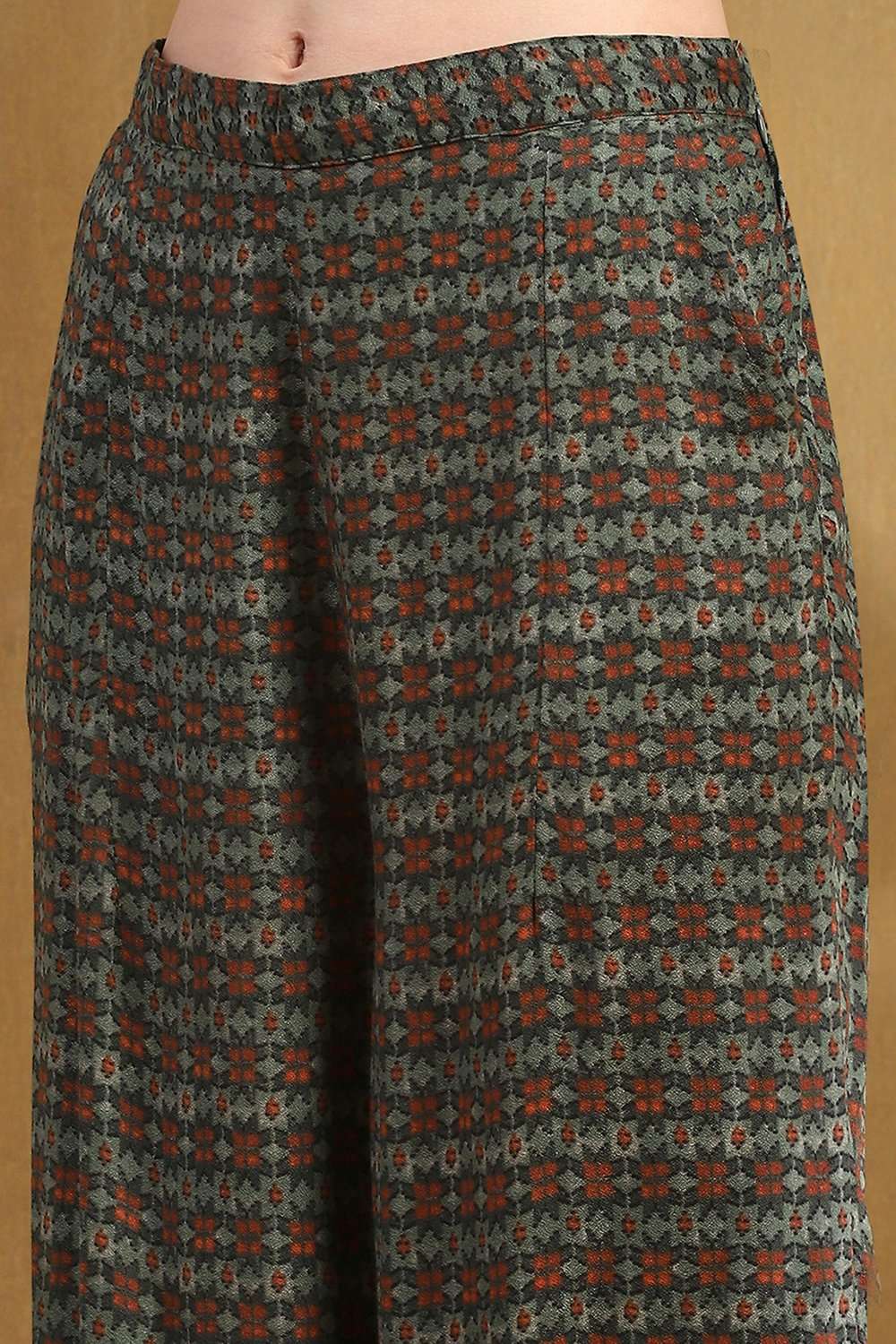 Sage Green Hand-Block Printed Straight Co-ord Set image number 2