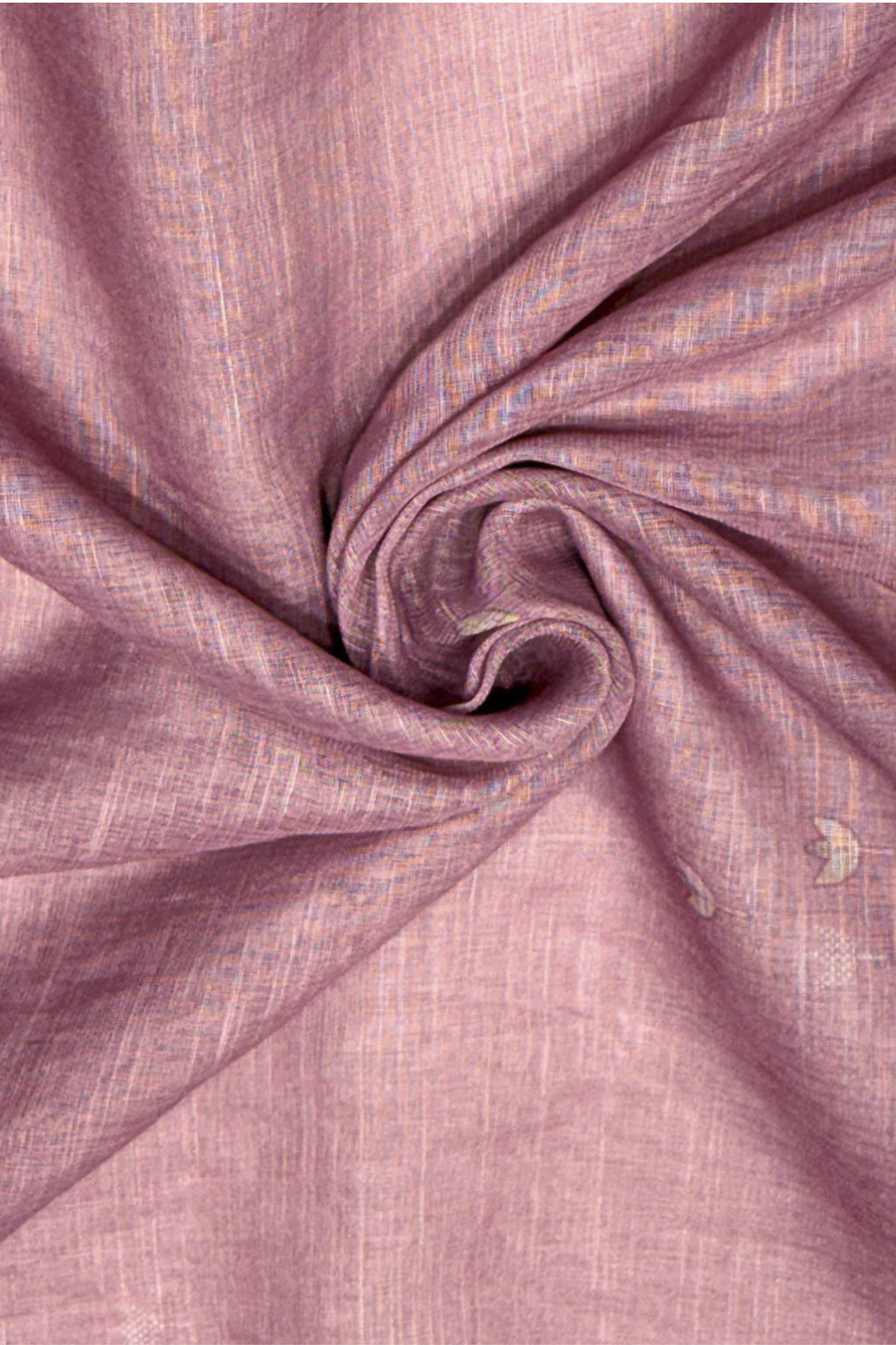 Peach Linen Printed Unstitched Suit Set image number 3