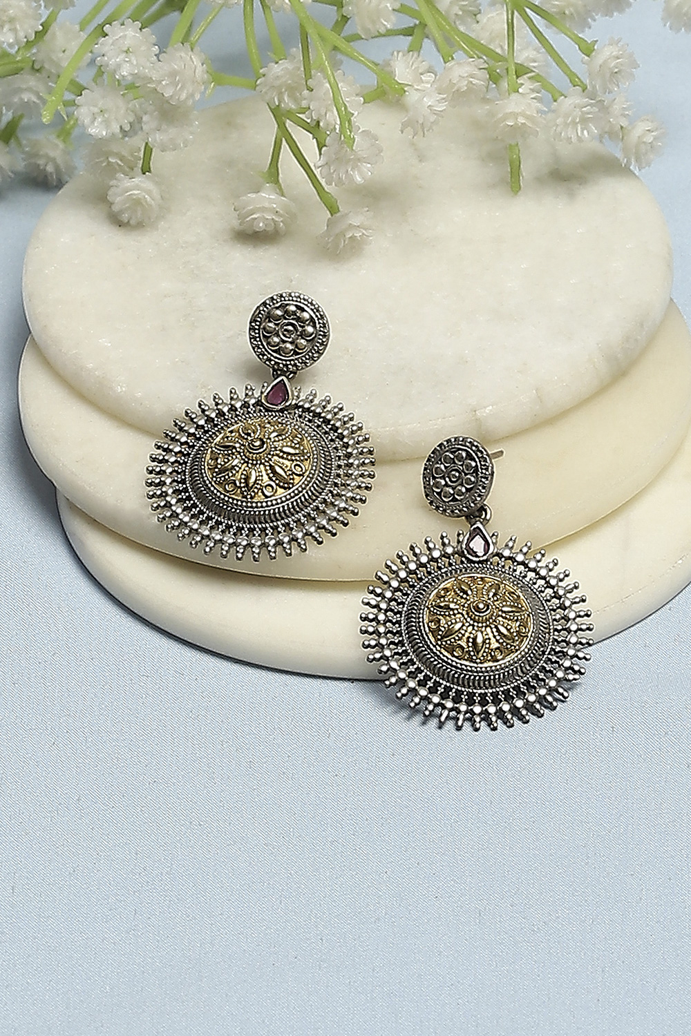 Oxidised Gold Brass Danglers image number 0