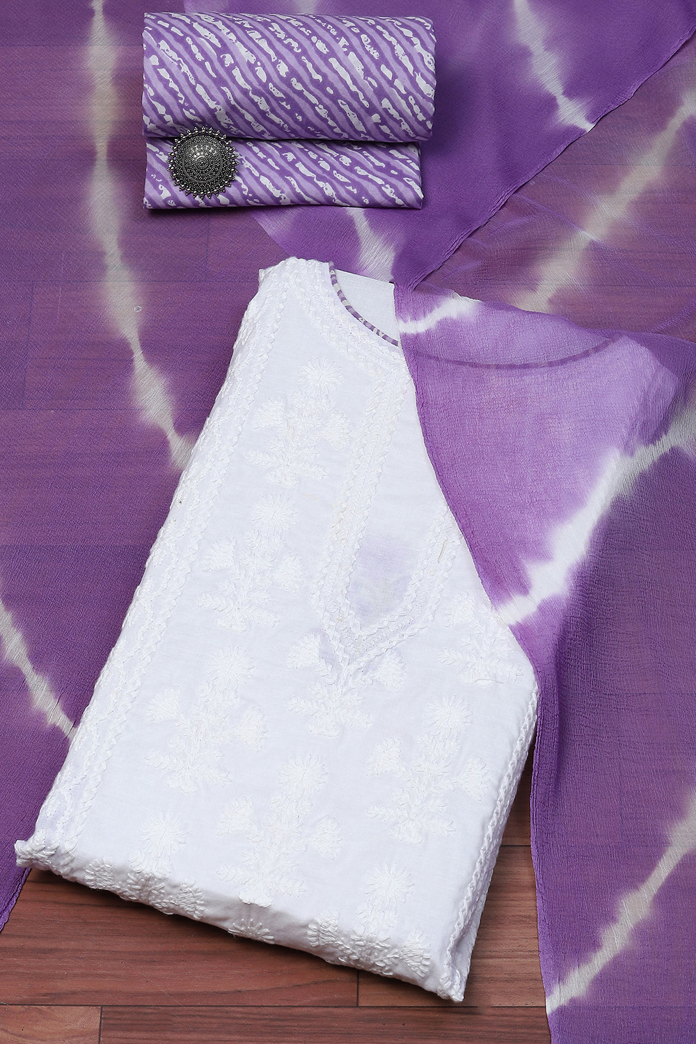 Sindoorika (purple )- handloom cotton suit set in purple