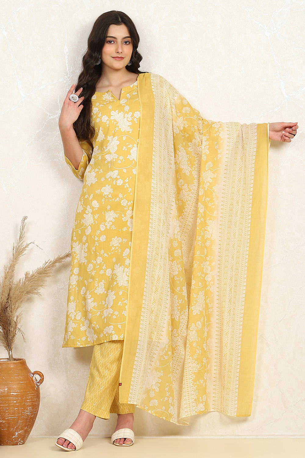 Rama Cotton Screen Print Unstitched Suit Set image number 1