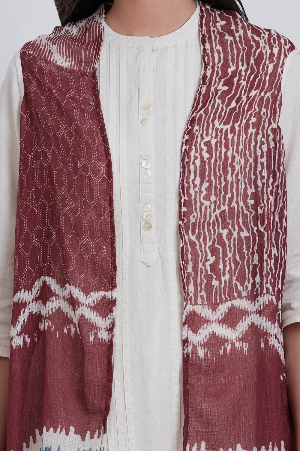Cream Cotton Straight 3 Piece Set image number 1