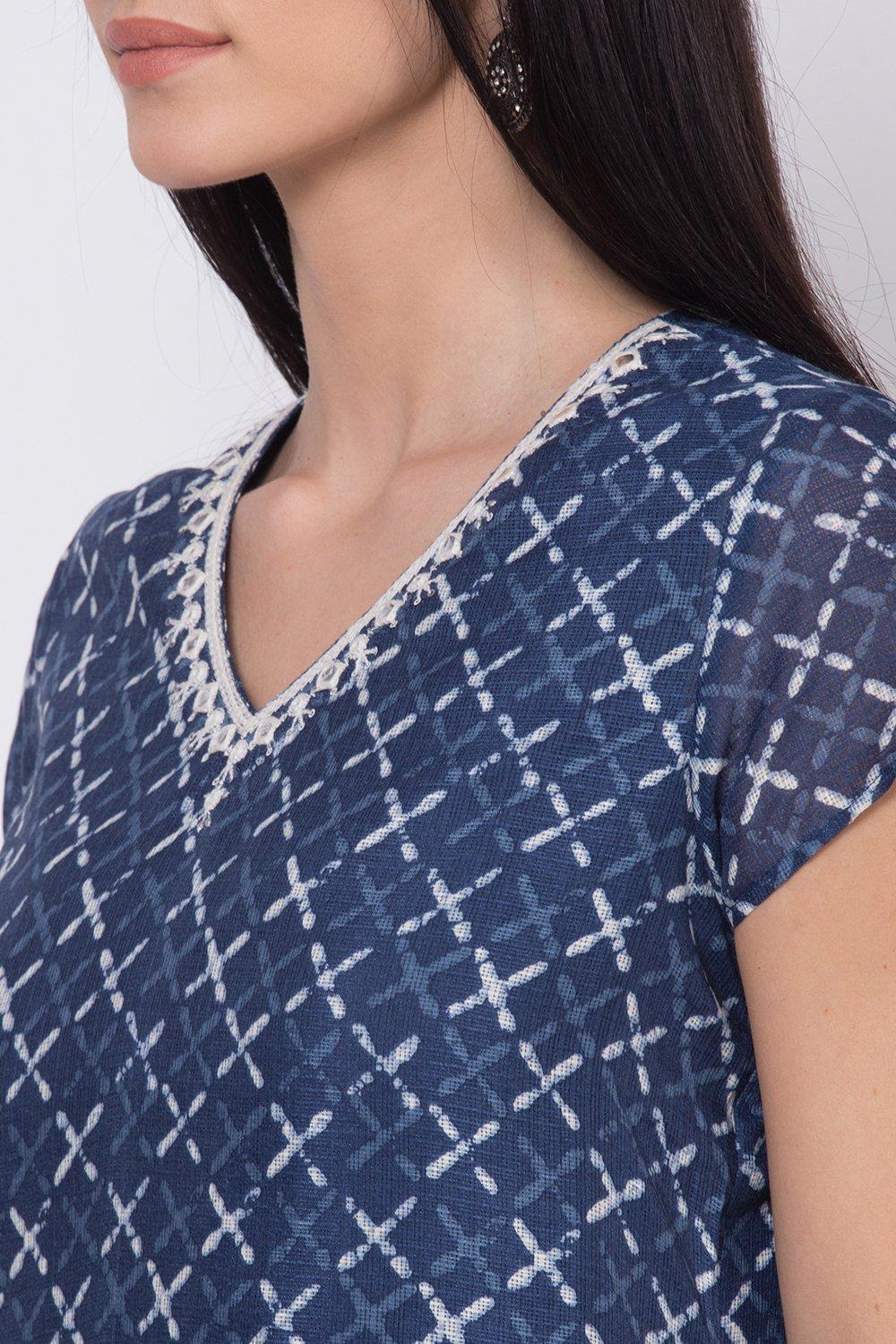 Blue Straight Kurta Slim Pant Suit Set image number 1