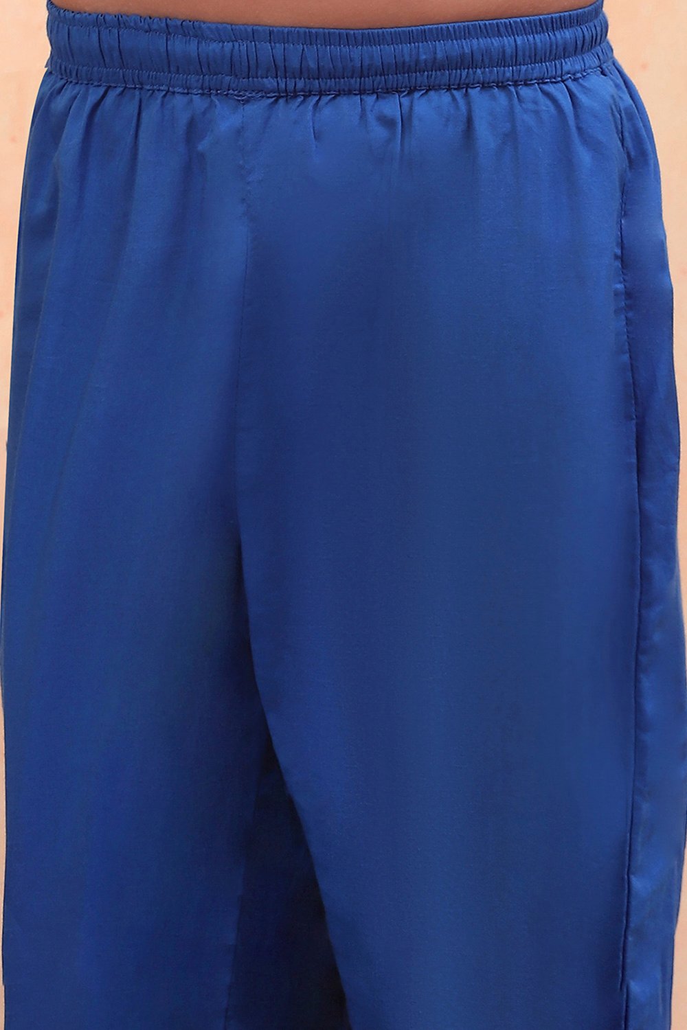 Blue Cotton Printed Flared Festive Tiered Suit Set image number 2