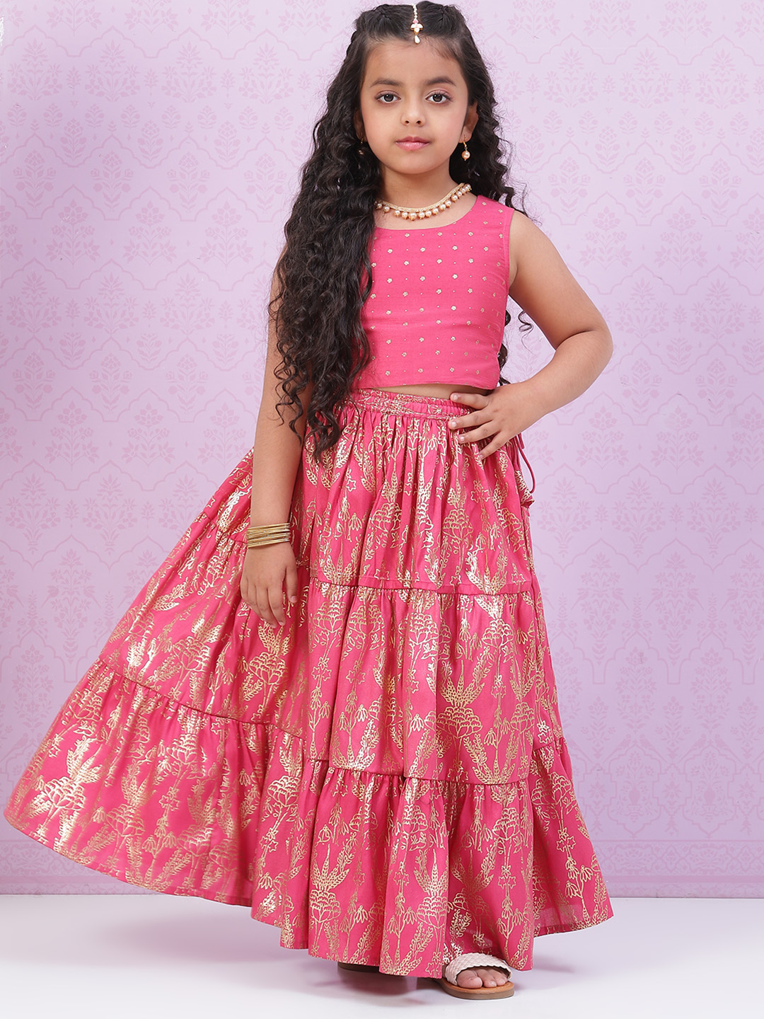 Pink Art Silk Lehenga Set image number 0