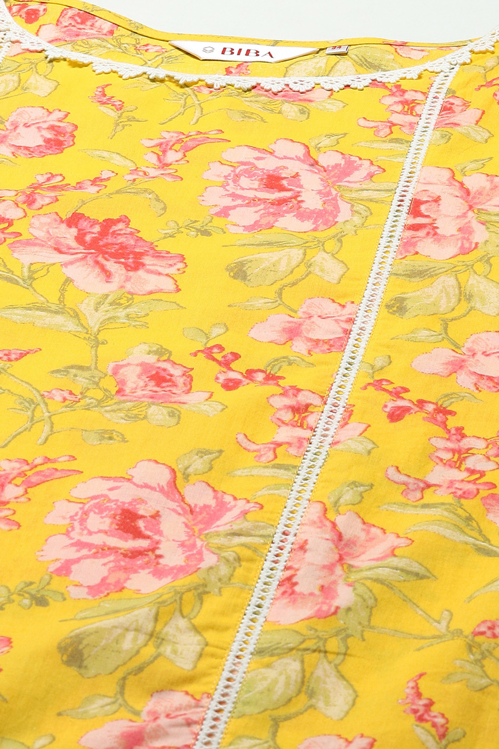 Pink Cotton Straight Printed Kurta image number 1
