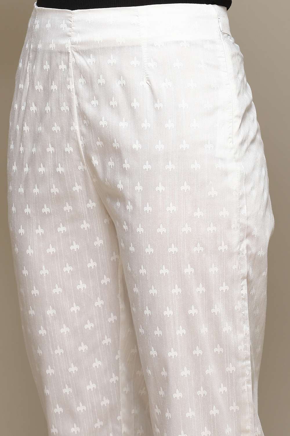 Gold Viscose Printed Narrow Pant image number 1