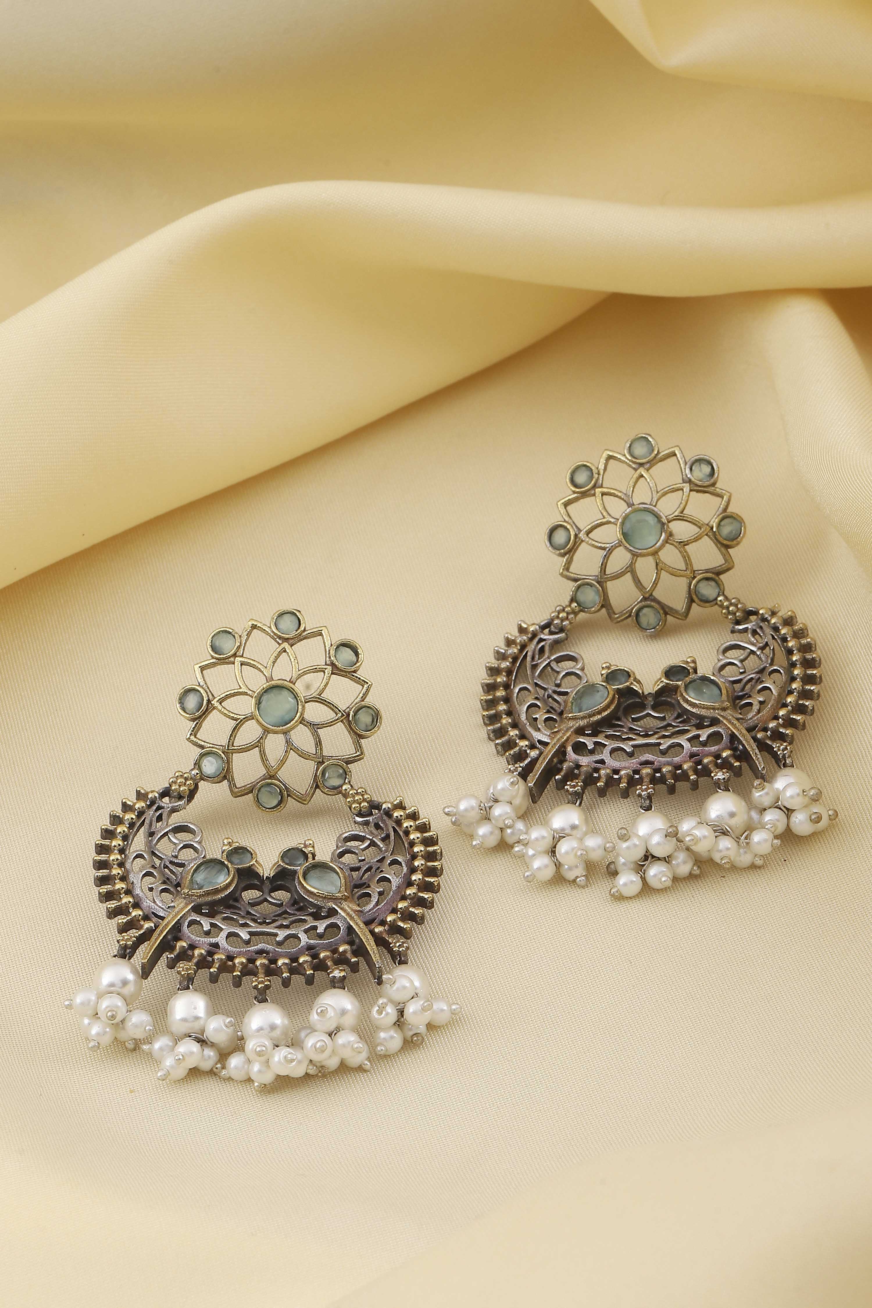 Mint Green Brass Drop & Danglers image number 0