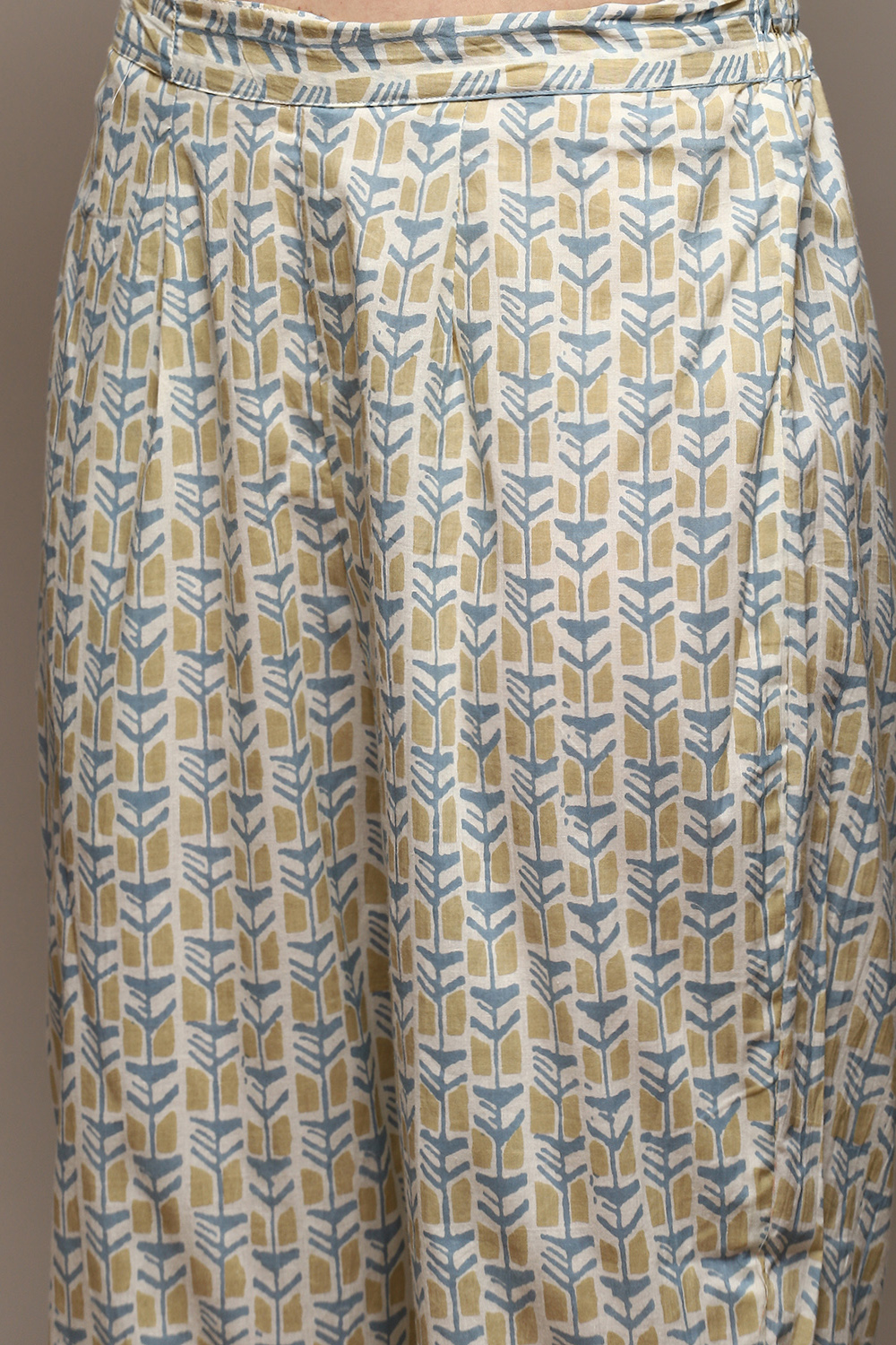 Blue Cotton Printed Unstitched Suit Set image number 3