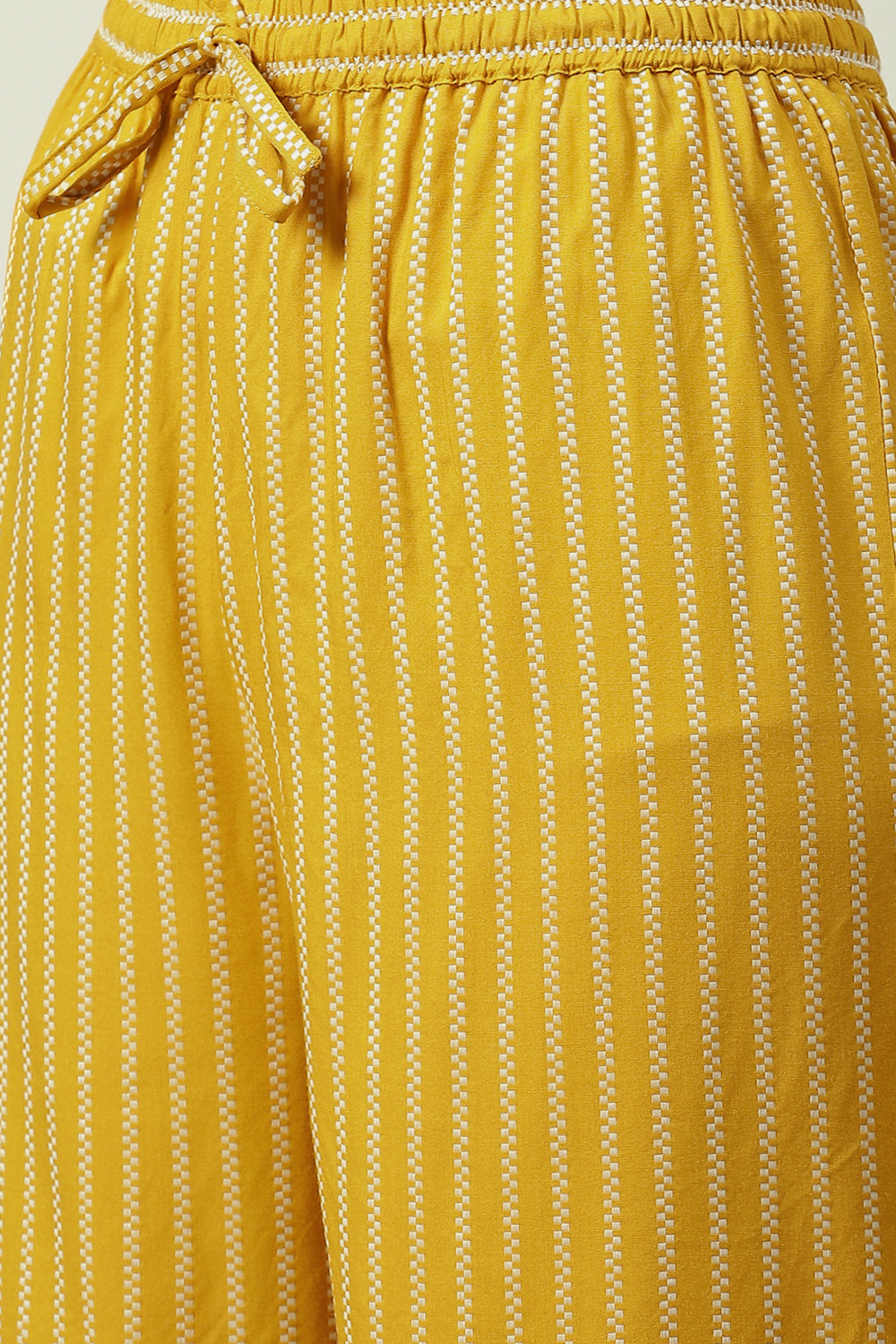 Mustard Cotton Straight Palazzo image number 1