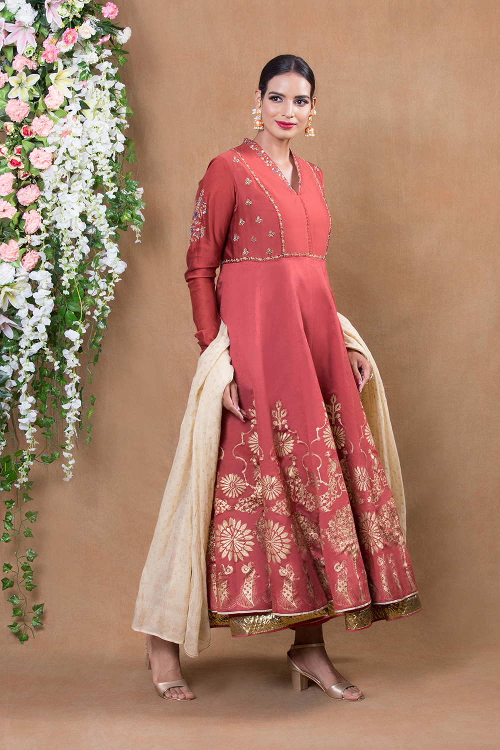 Blue Chanderi Silk Suit Set By Anju Modi image number 0