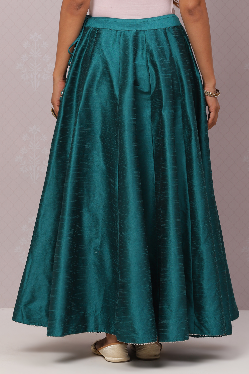 Peacock Flared Art Silk Skirts image number 5