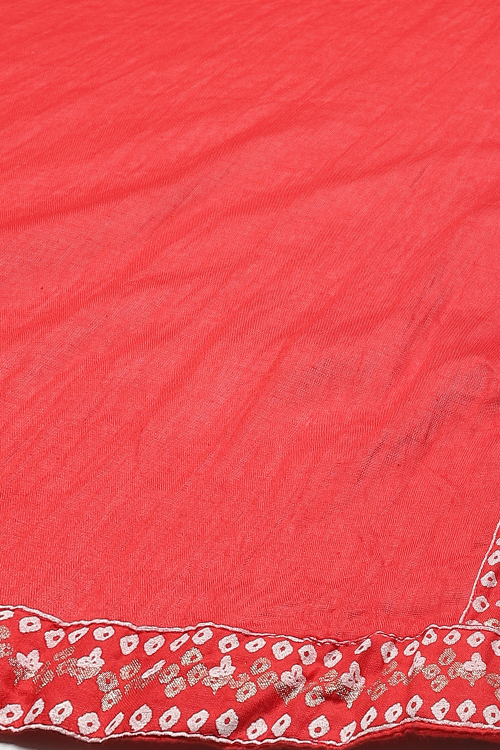 Red Cotton Straight Kurta Relaxed Pants Suit Set image number 7