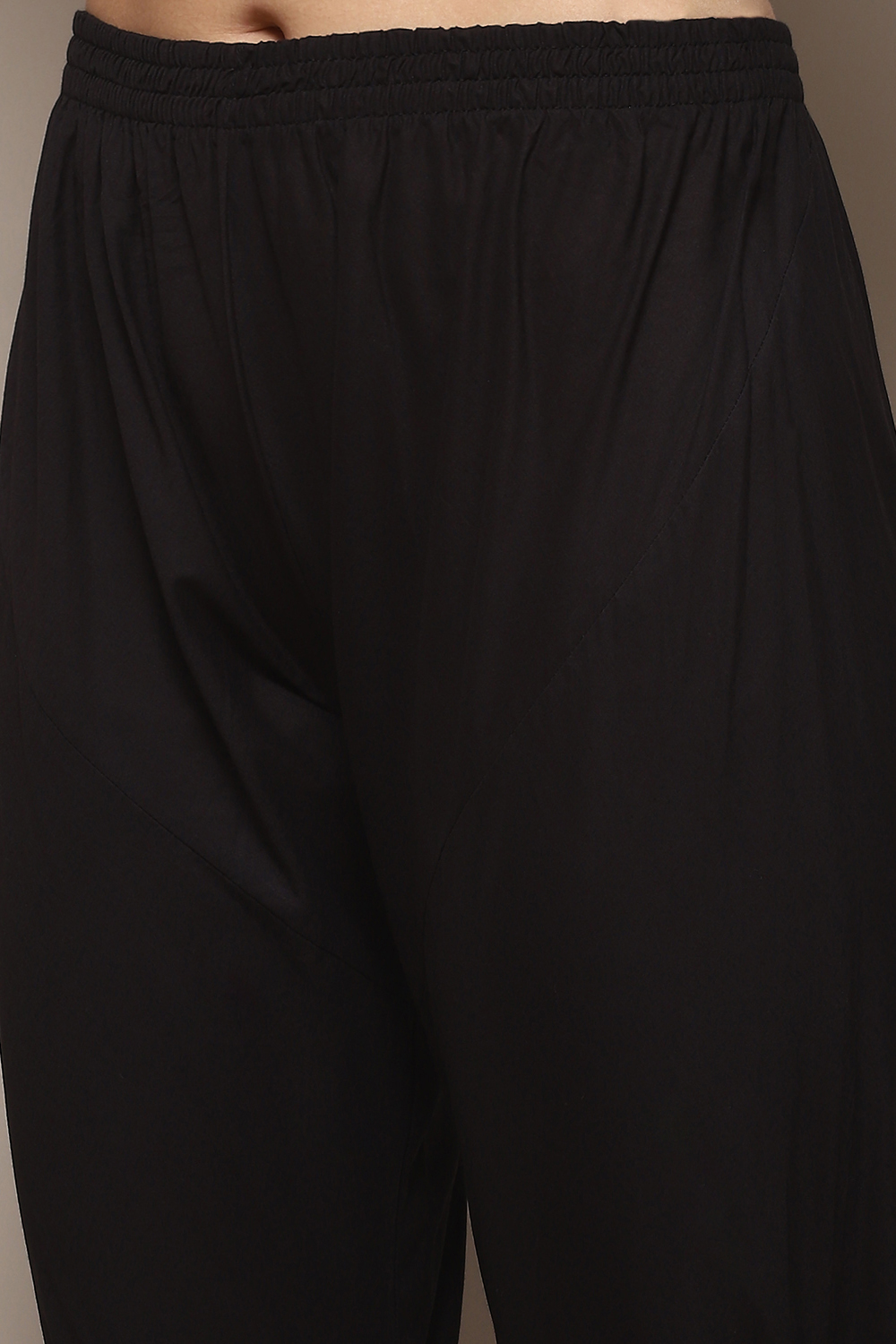 Black Cotton Anarkali Printed Kurta Churidar Suit Set image number 2
