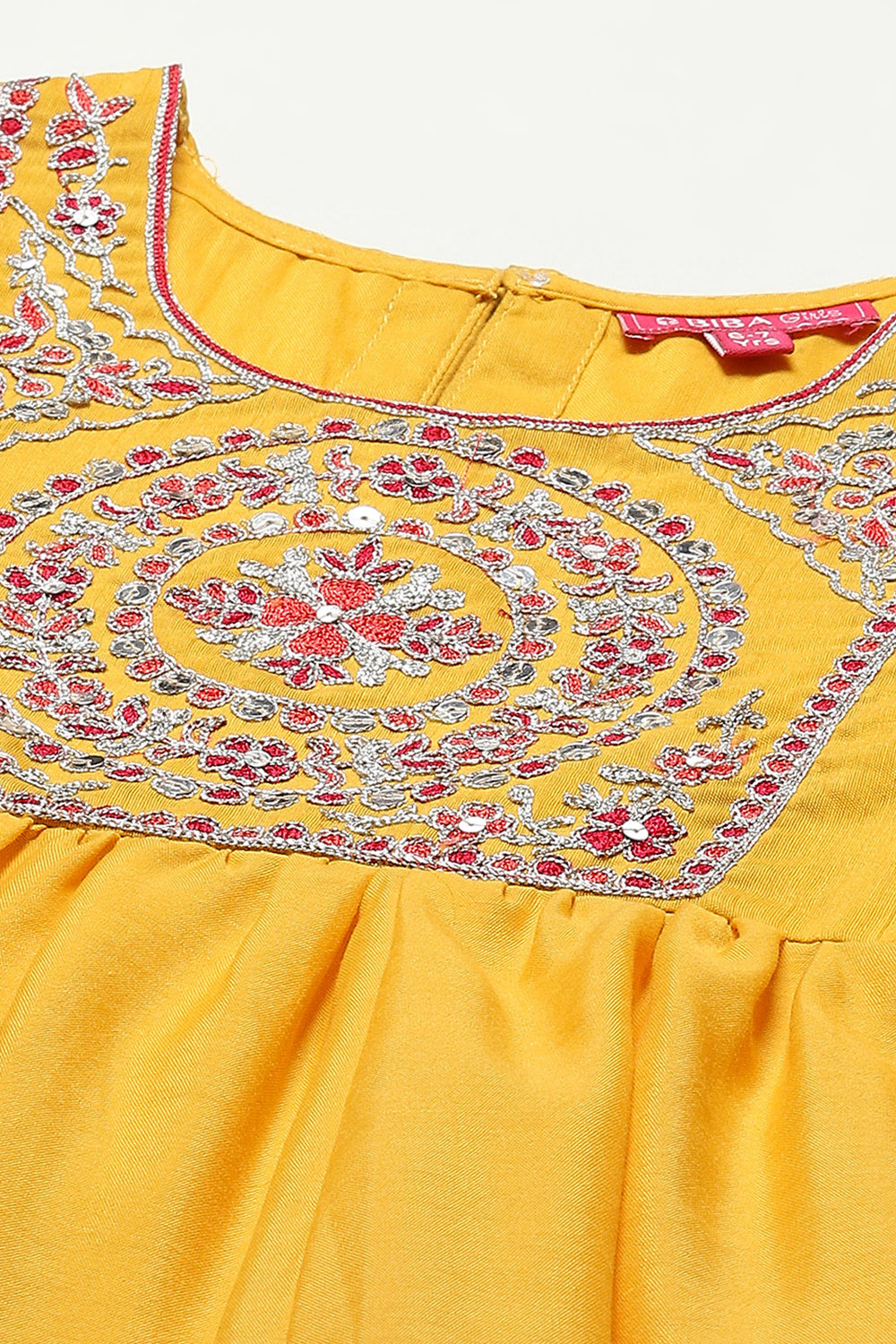 Yellow Polyester Flared Solid Kurta Palazzo Suit Set image number 1