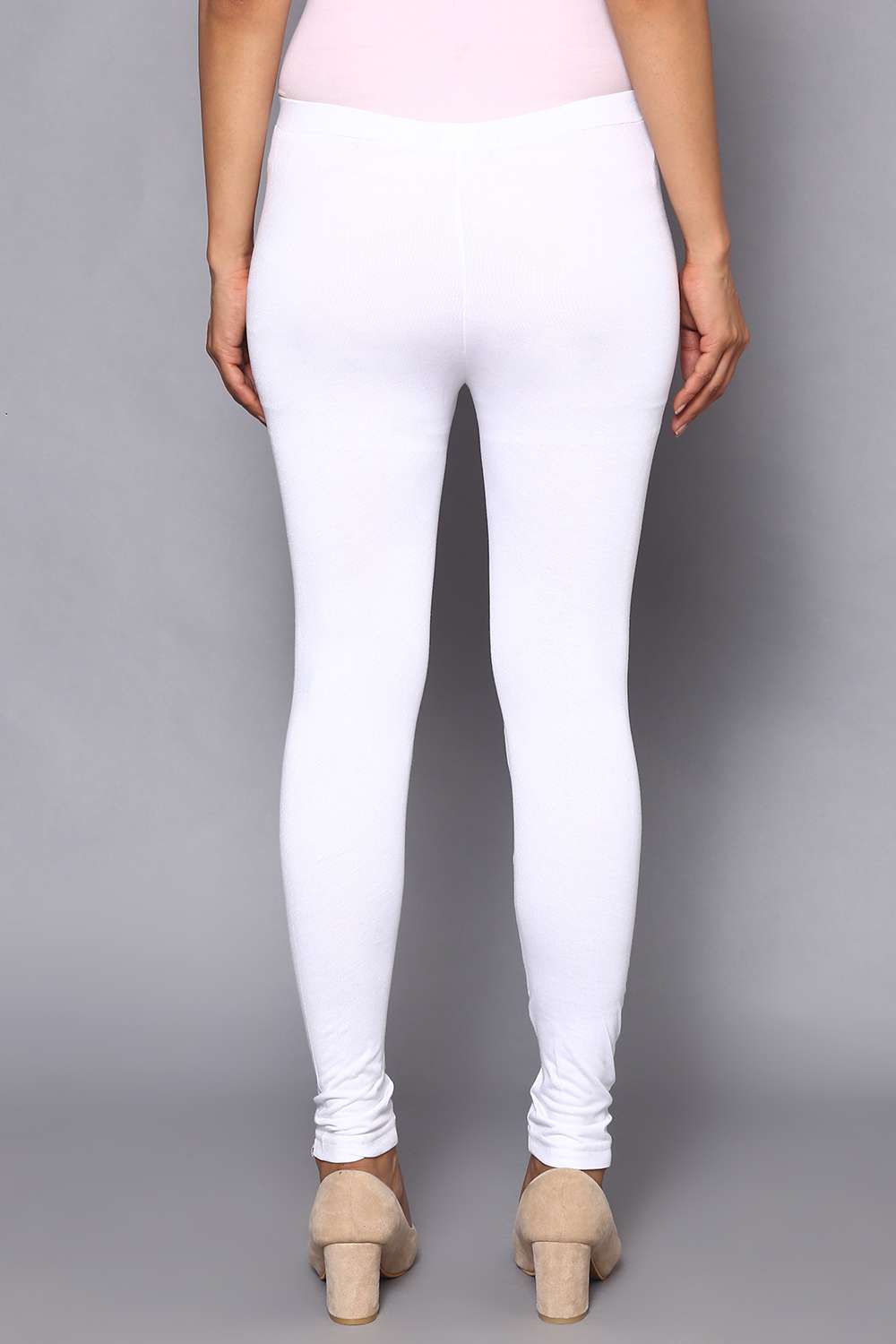Black Viscose Lycra Solid Leggings image number 5