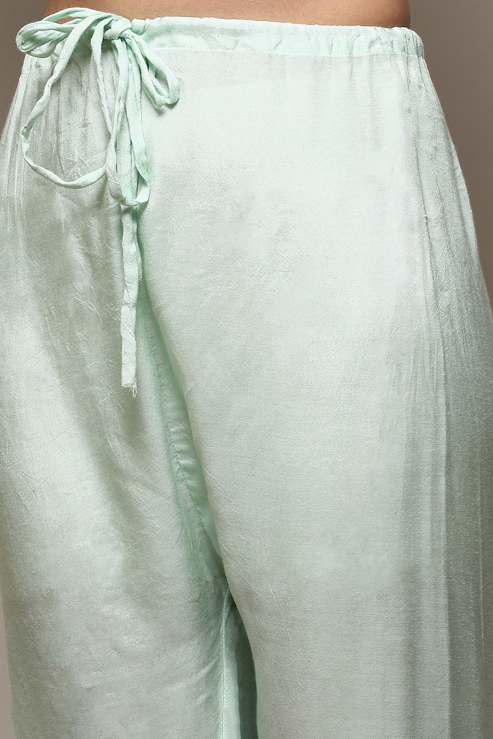 Teal Linen Hand Embroidered Unstitched Suit Set image number 3