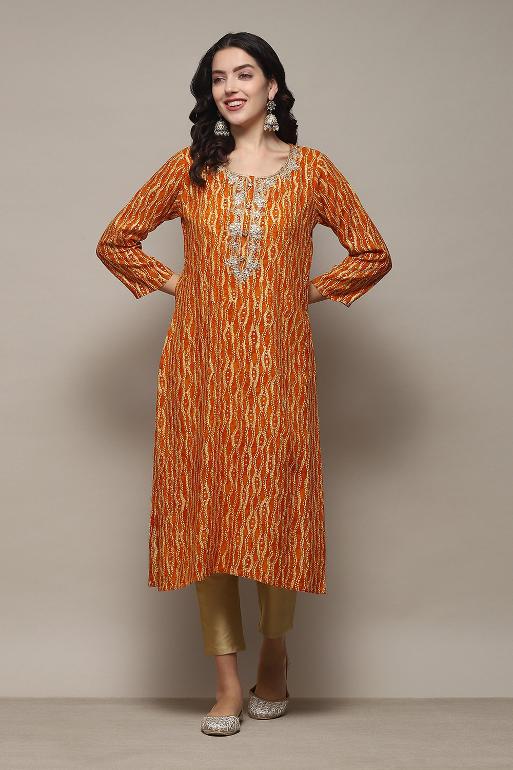 Black Rayon Straight Printed Kurta image number 4