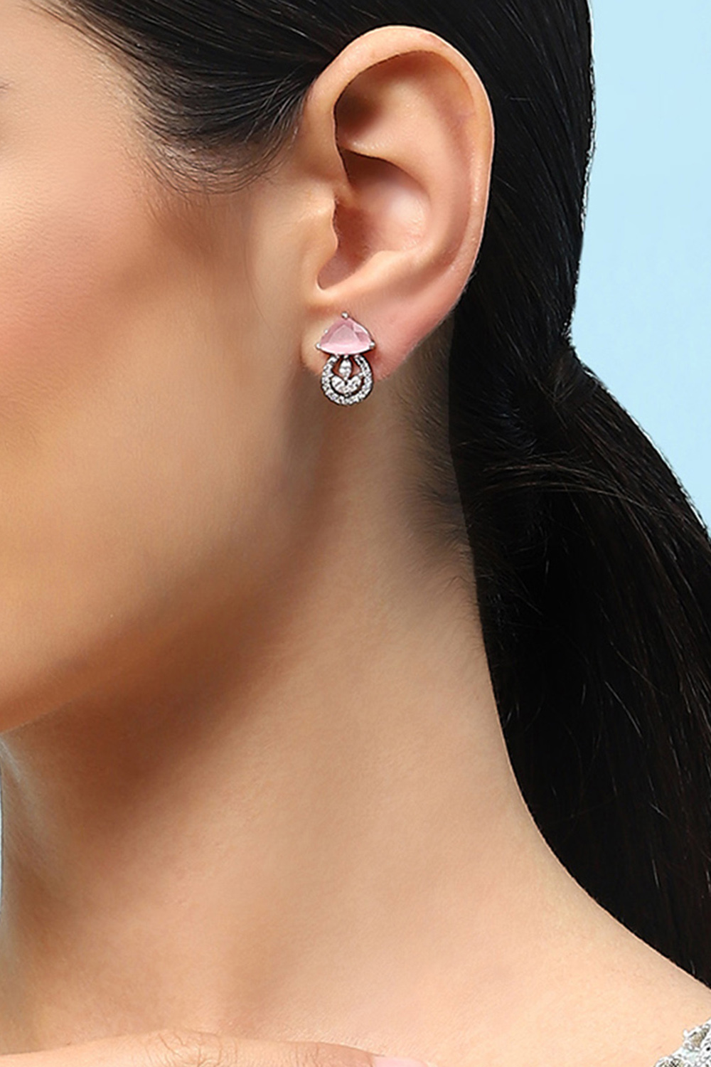Light Pink Brass Earrings image number 1