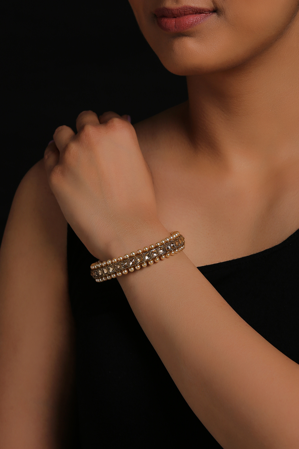 Gold Kundan Bangle image number 1