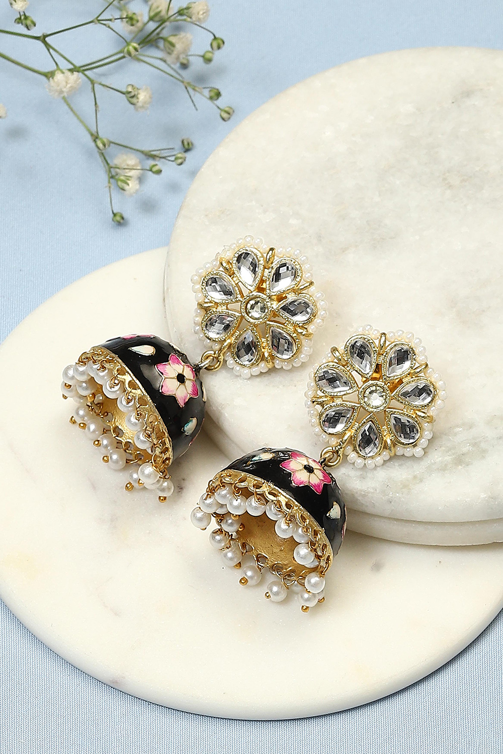 Black Brass Earrings image number 0