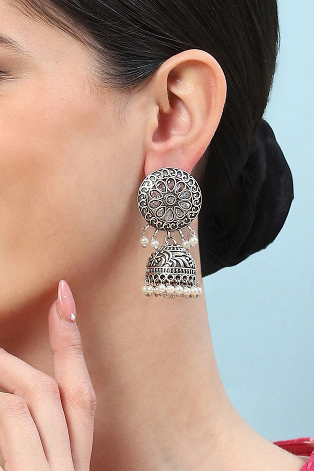 White Brass Earrings image number 1