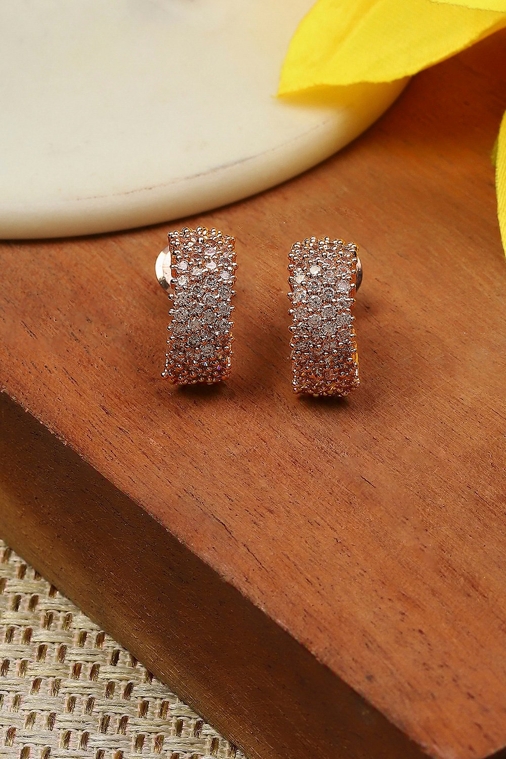Rose Gold Western Contemporary Hoops image number 0