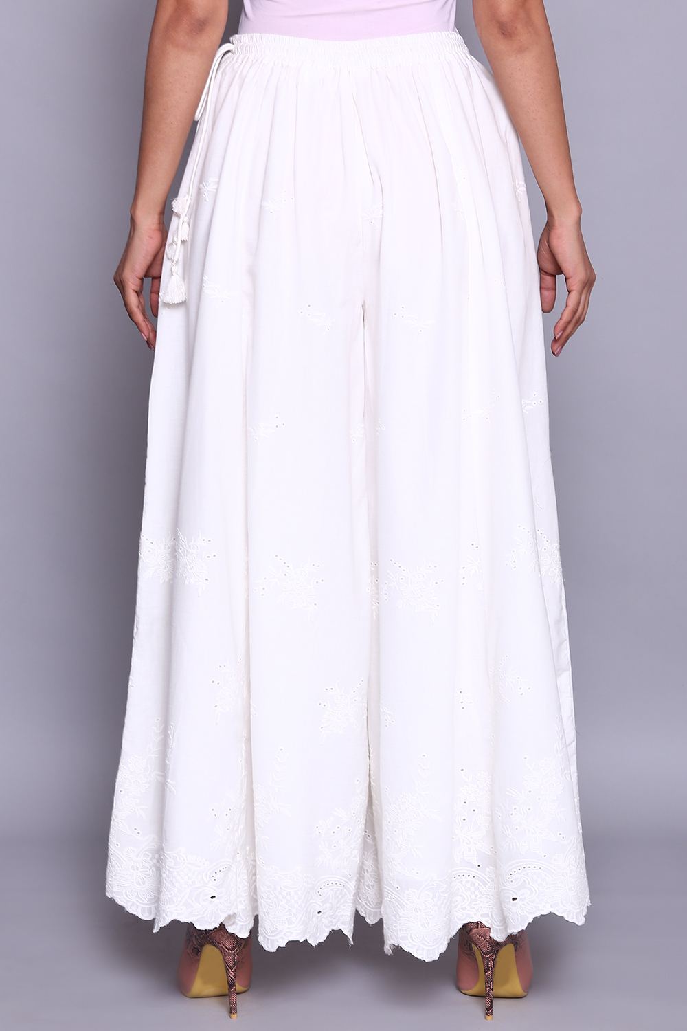 Buy White Cotton Flared Palazzo Pants (Palazzo) for N/A0.0