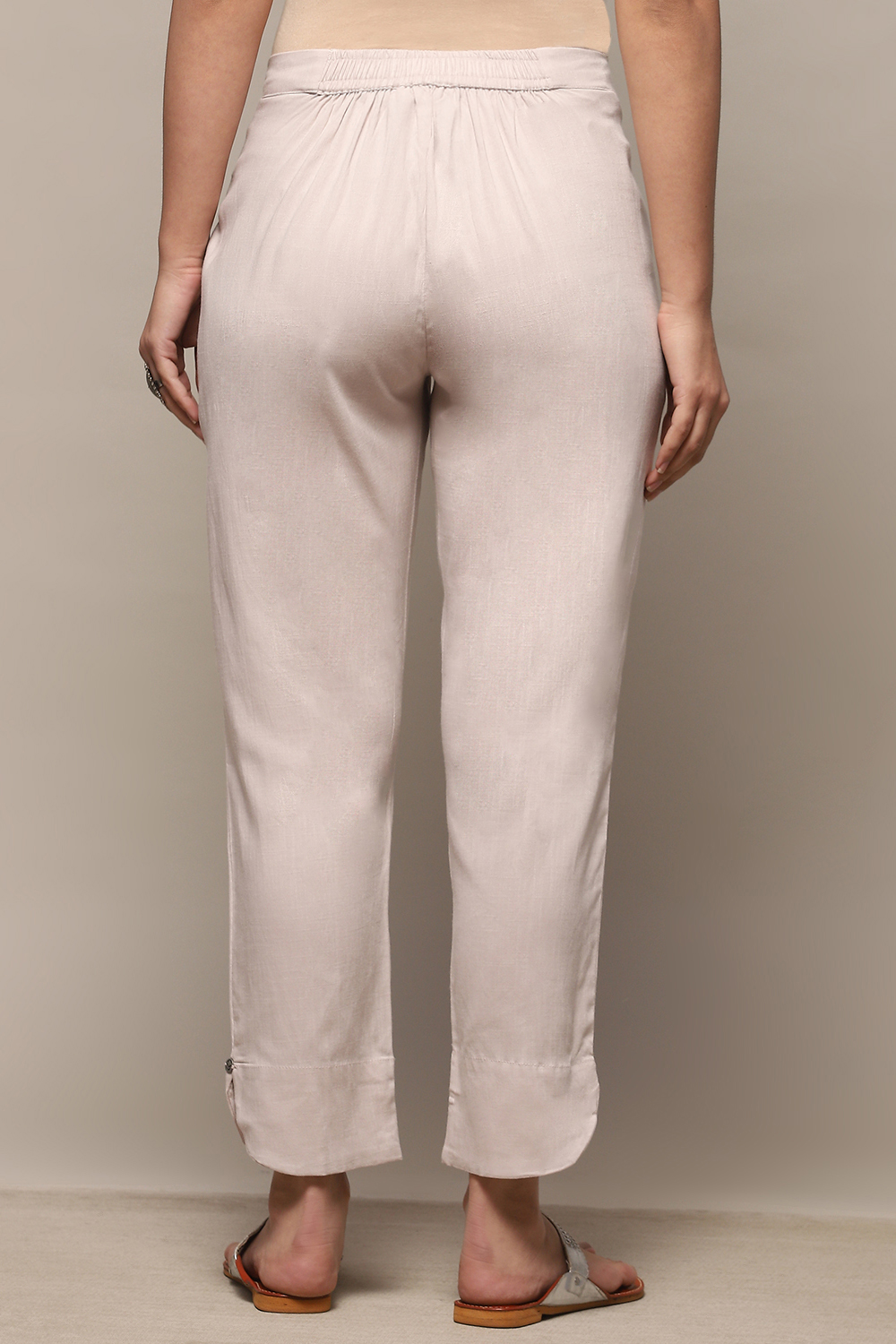 Grey Viscose Blend Pant image number 4